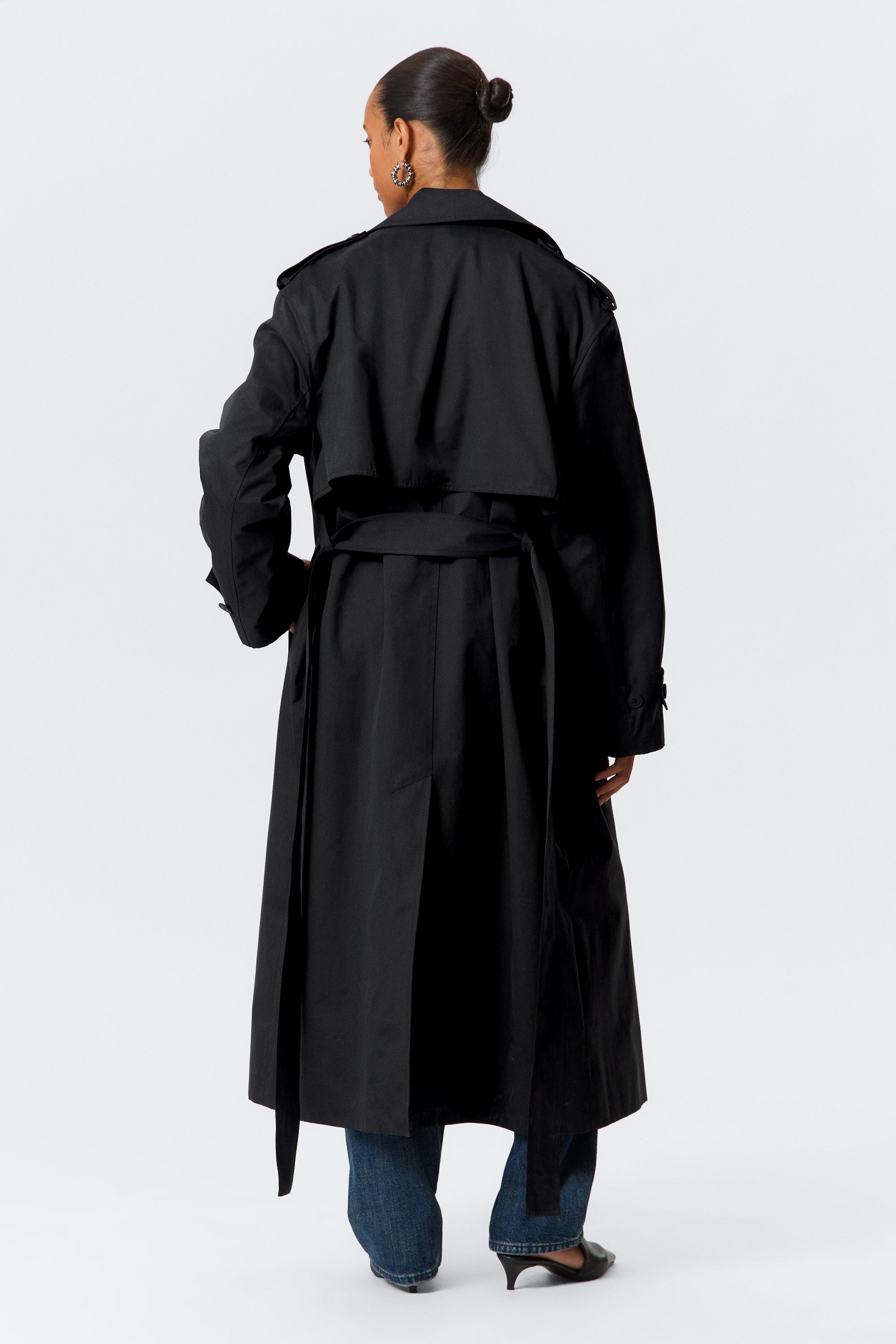 OVERSIZED DOUBLE-BREASTED CANVAS TRENCH COAT - XNAUWBI
