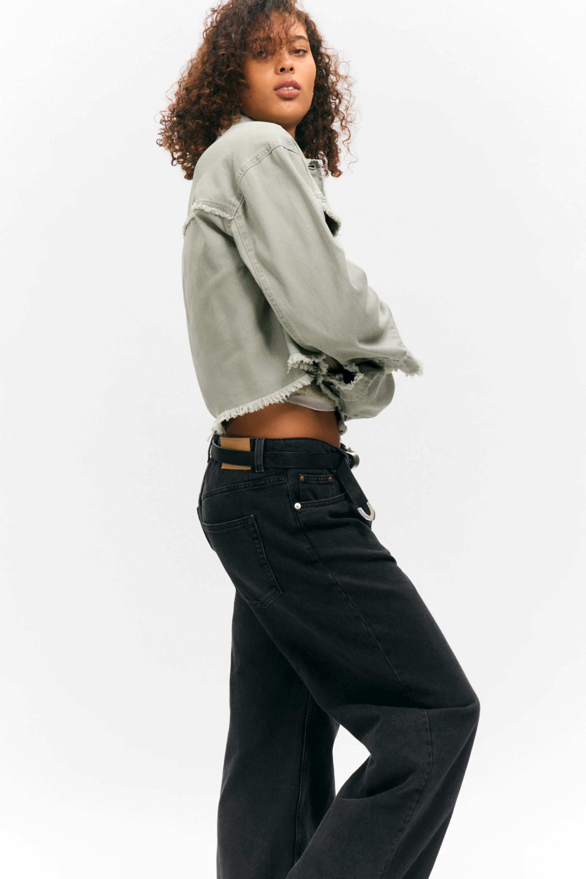 CROPPED BOXY TWILL JACKET - XNAUWBI