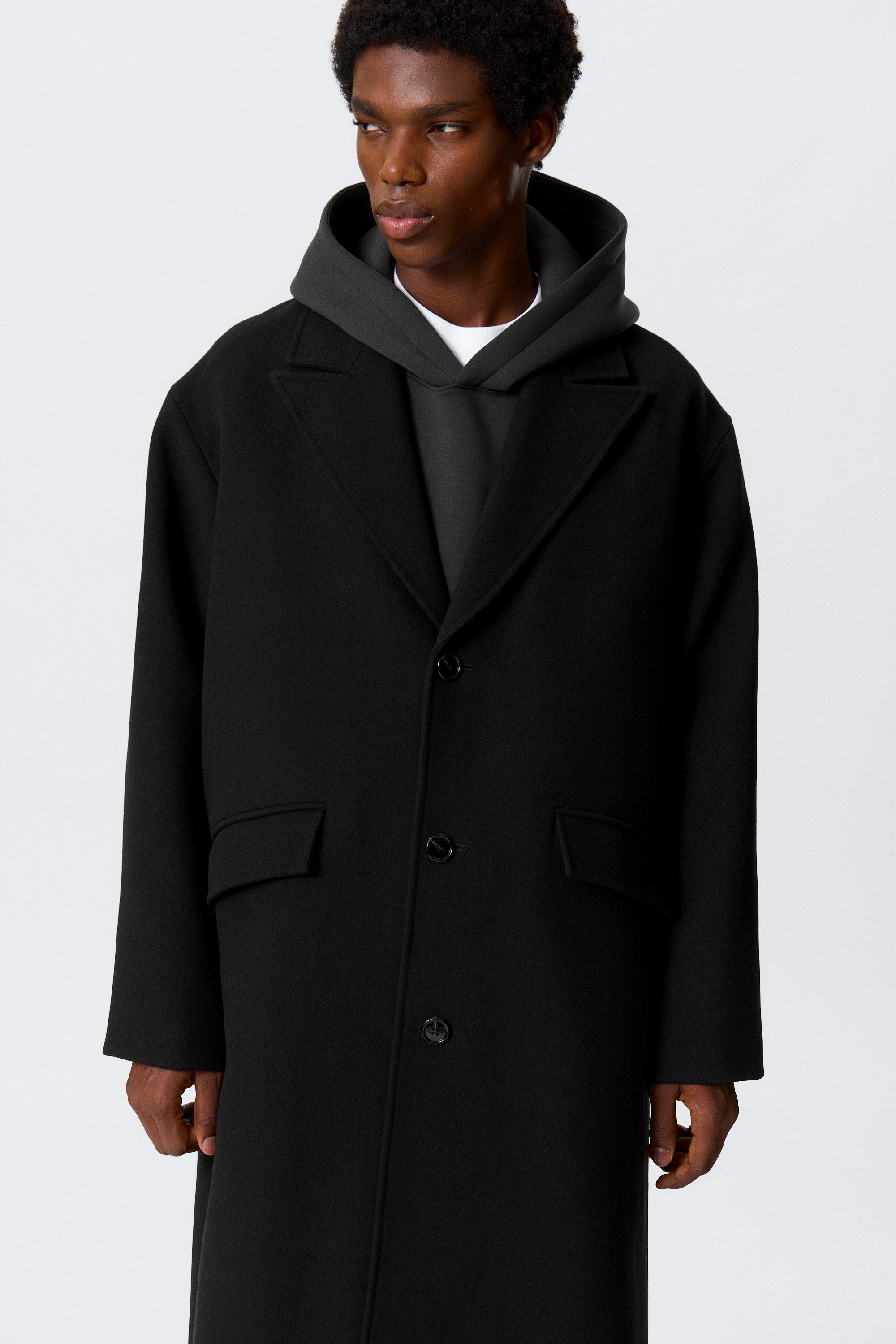 OVERSIZED SINGLE-BREASTED WOOL BLEND COAT - XNAUWBI