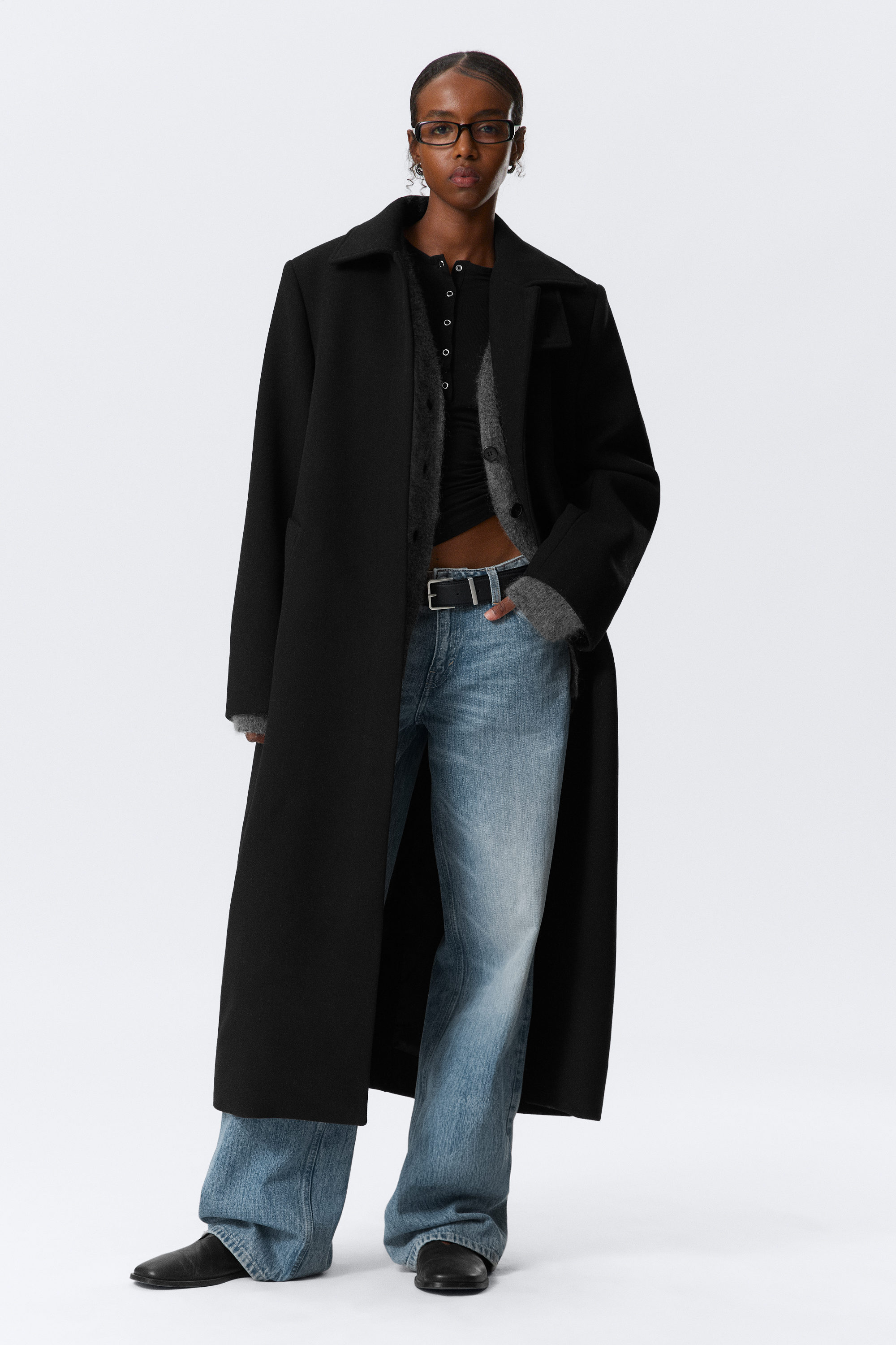 LONG OVERSIZED WOOL-BLEND COAT - XNAUWBI