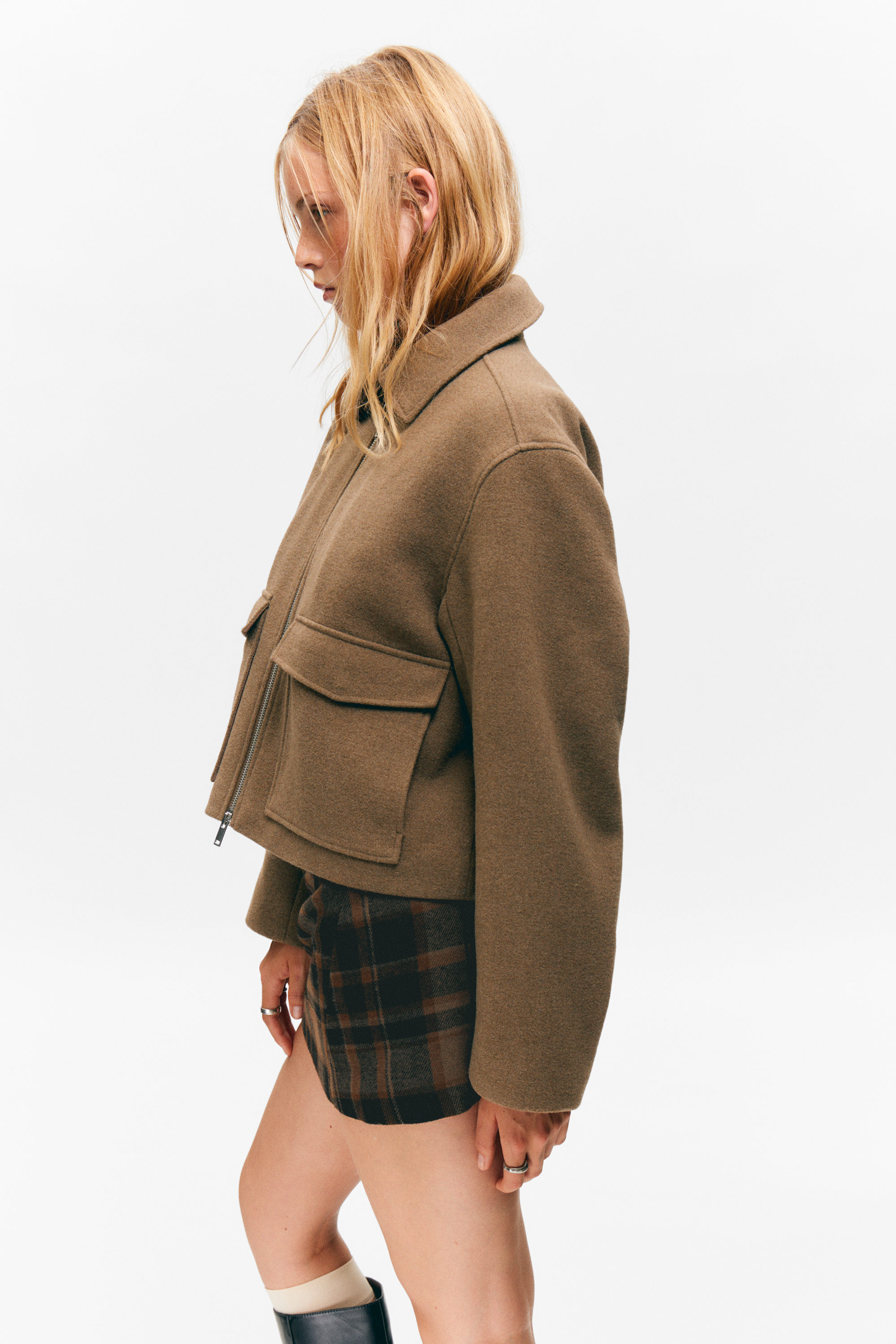 CROPPED BOXY ZIP JACKET - XNAUWBI