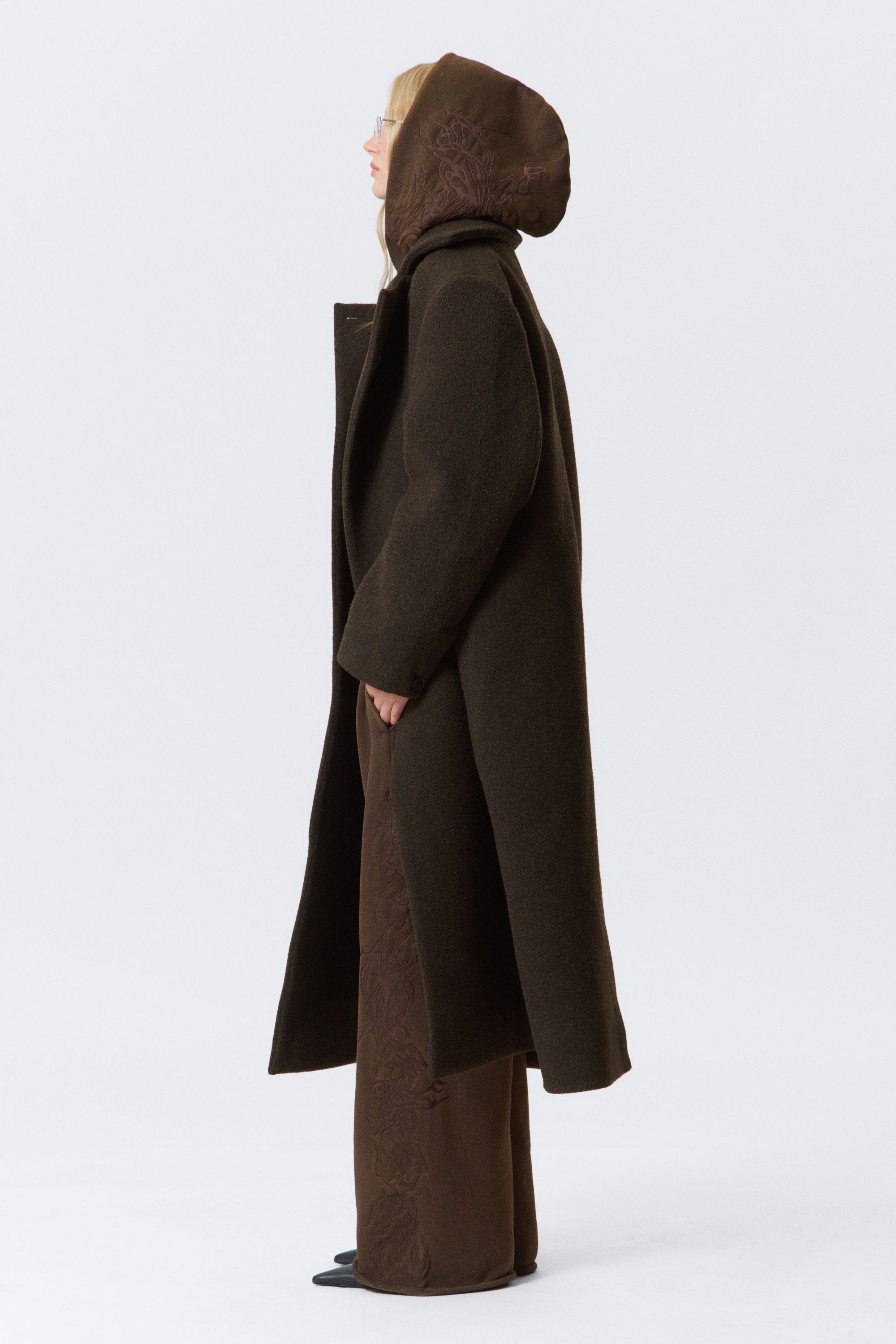 OVERSIZED DOUBLE-BREASTED WOOL BLEND COAT - XNAUWBI