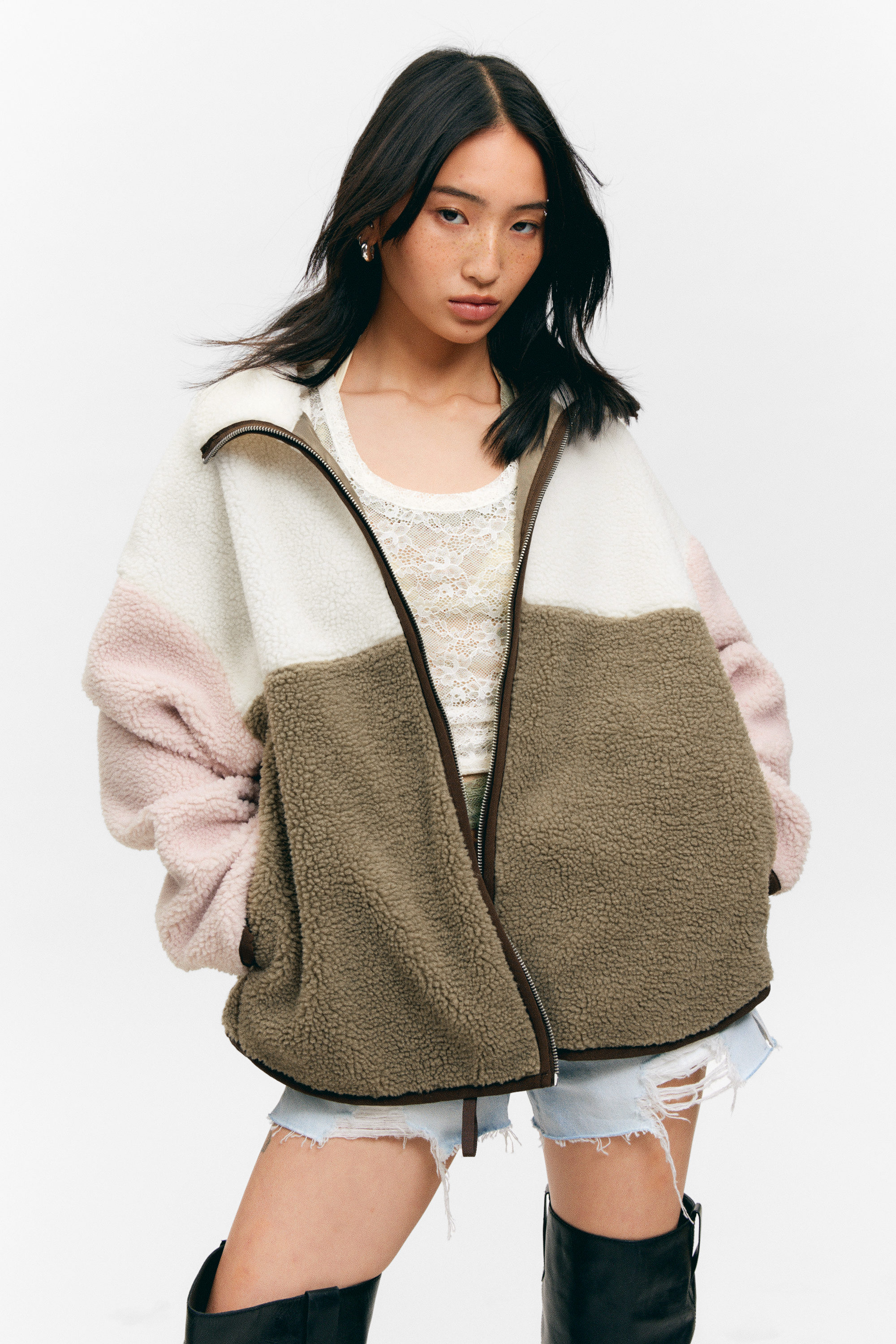 LOOSE FLEECE ZIP JACKET - XNAUWBI