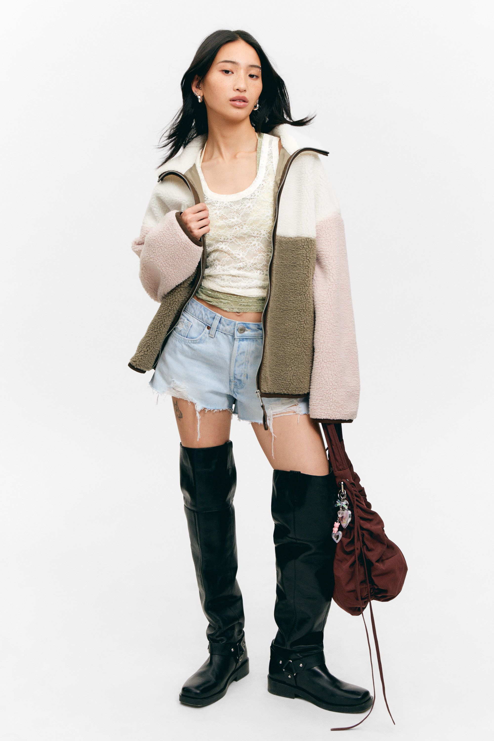 LOOSE FLEECE ZIP JACKET - XNAUWBI