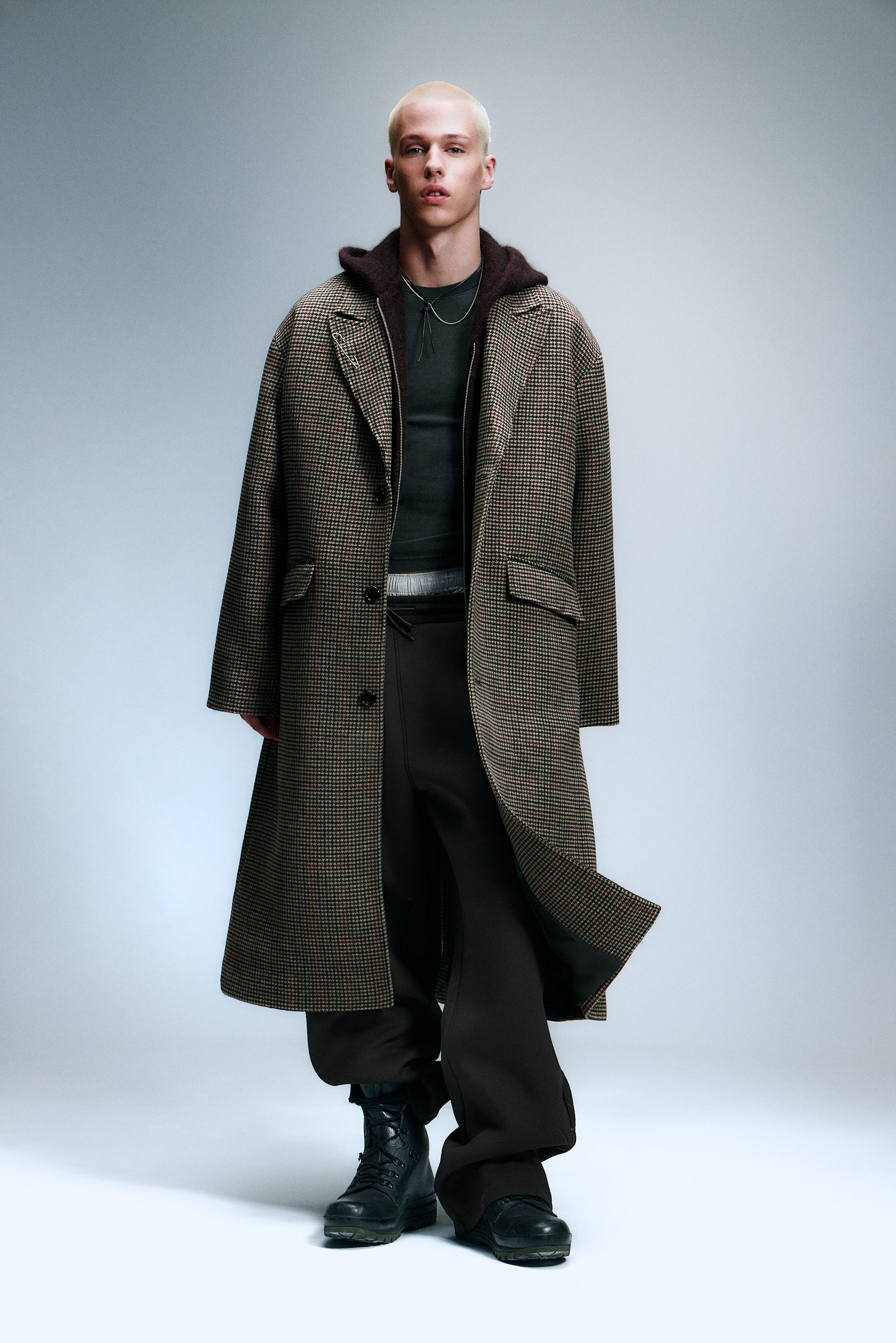 OVERSIZED SINGLE-BREASTED WOOL BLEND COAT - XNAUWBI