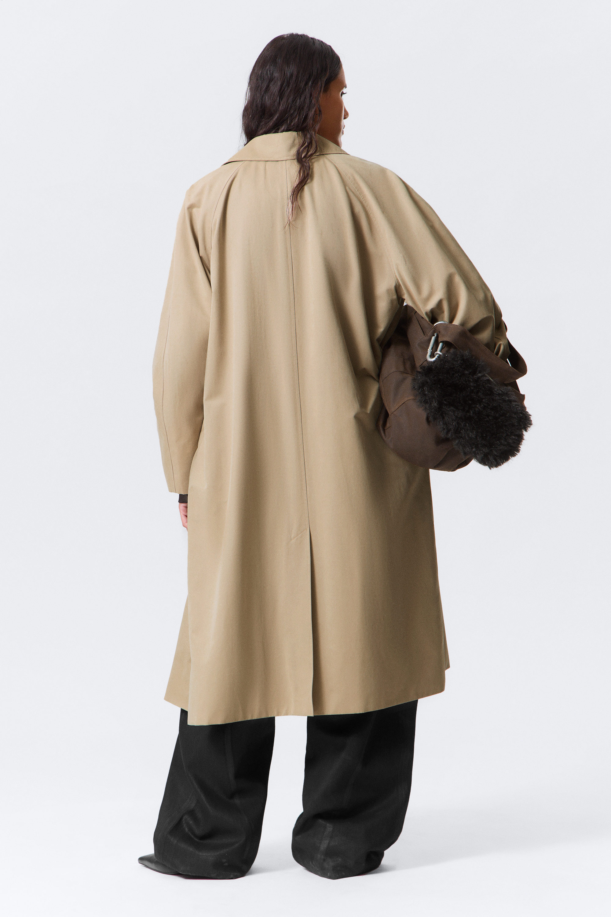 SINGLE-BREASTED OVERSIZED CAR COAT - XNAUWBI