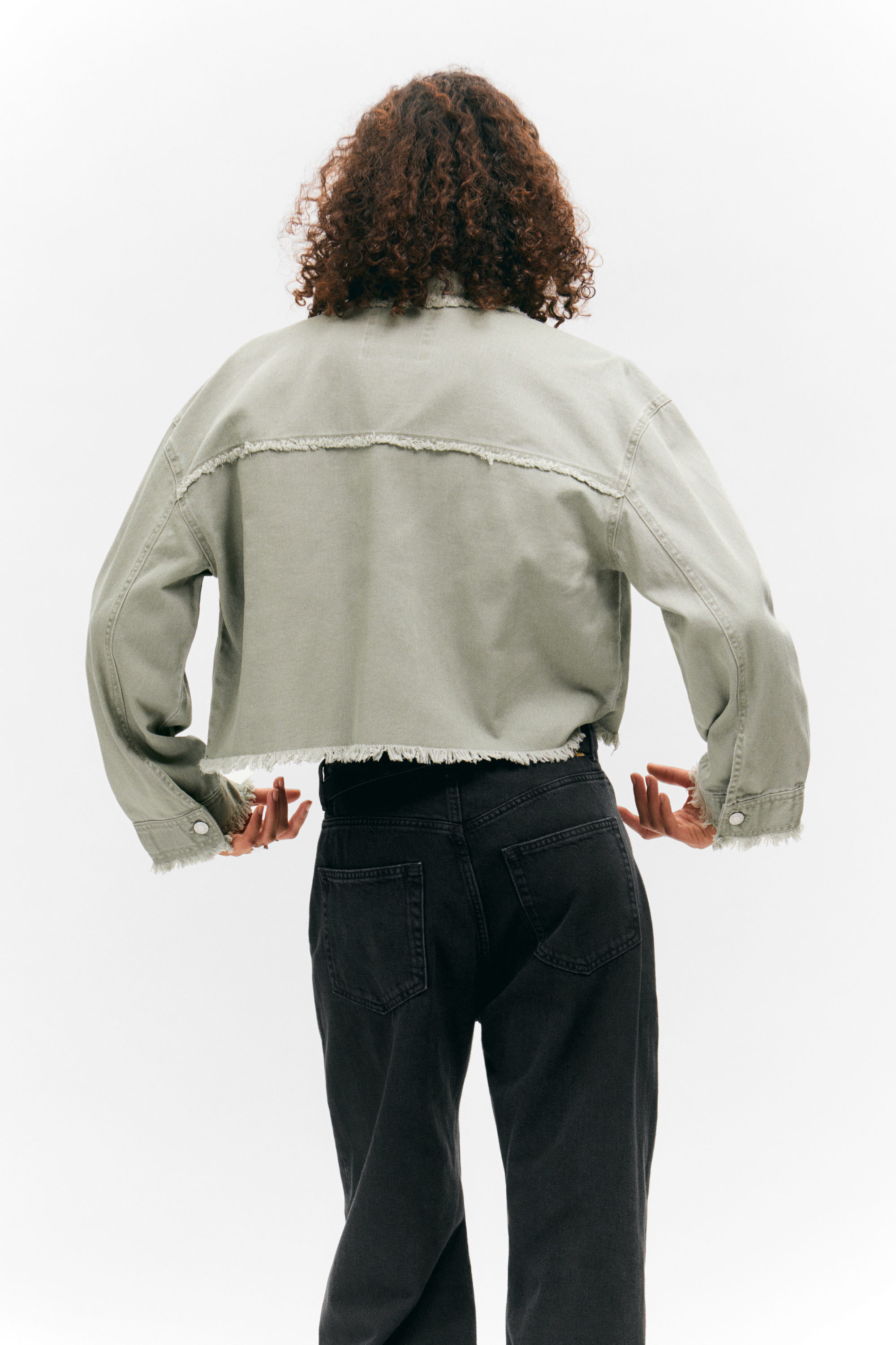 CROPPED BOXY TWILL JACKET - XNAUWBI