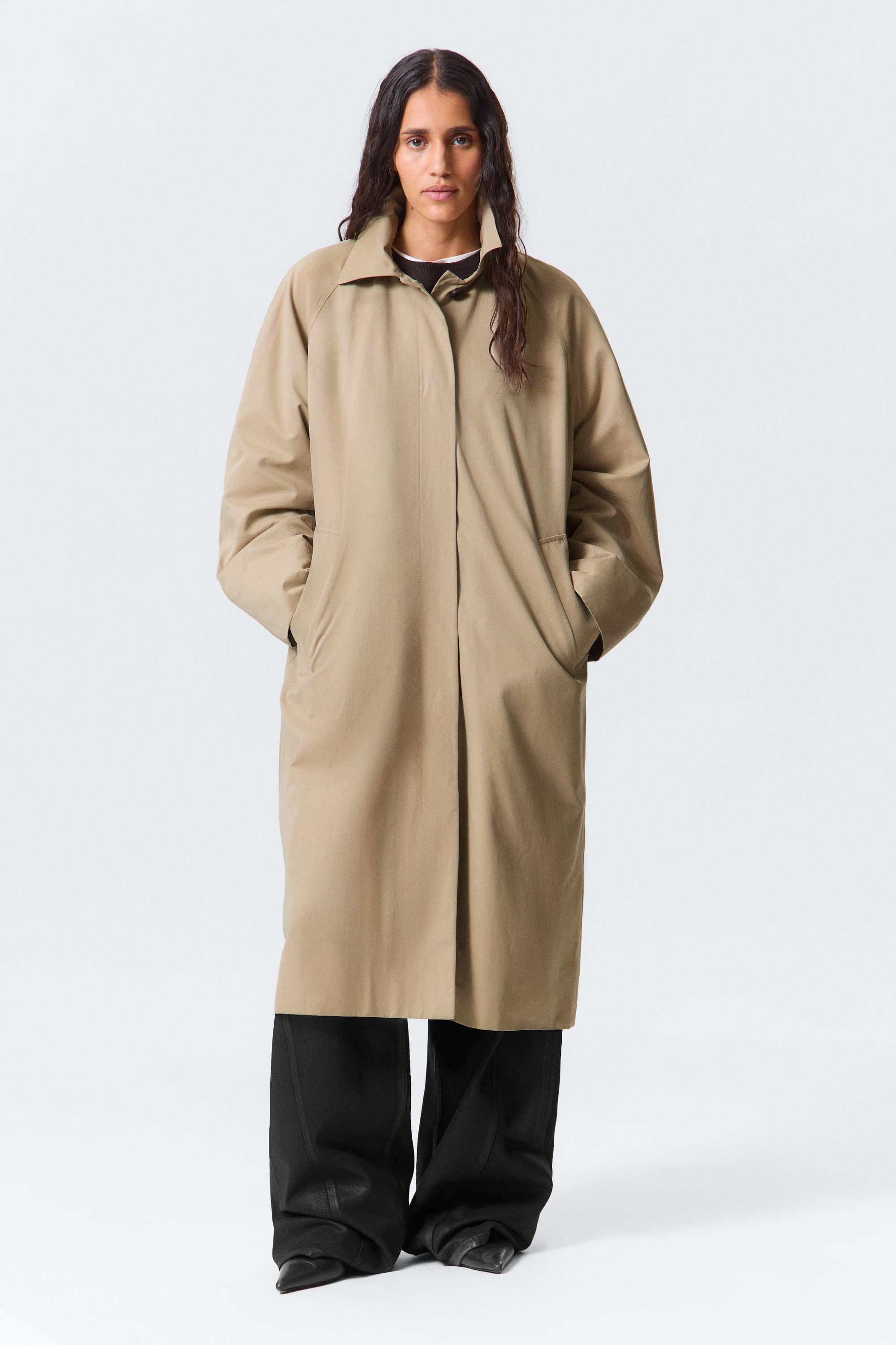 SINGLE-BREASTED OVERSIZED CAR COAT - XNAUWBI