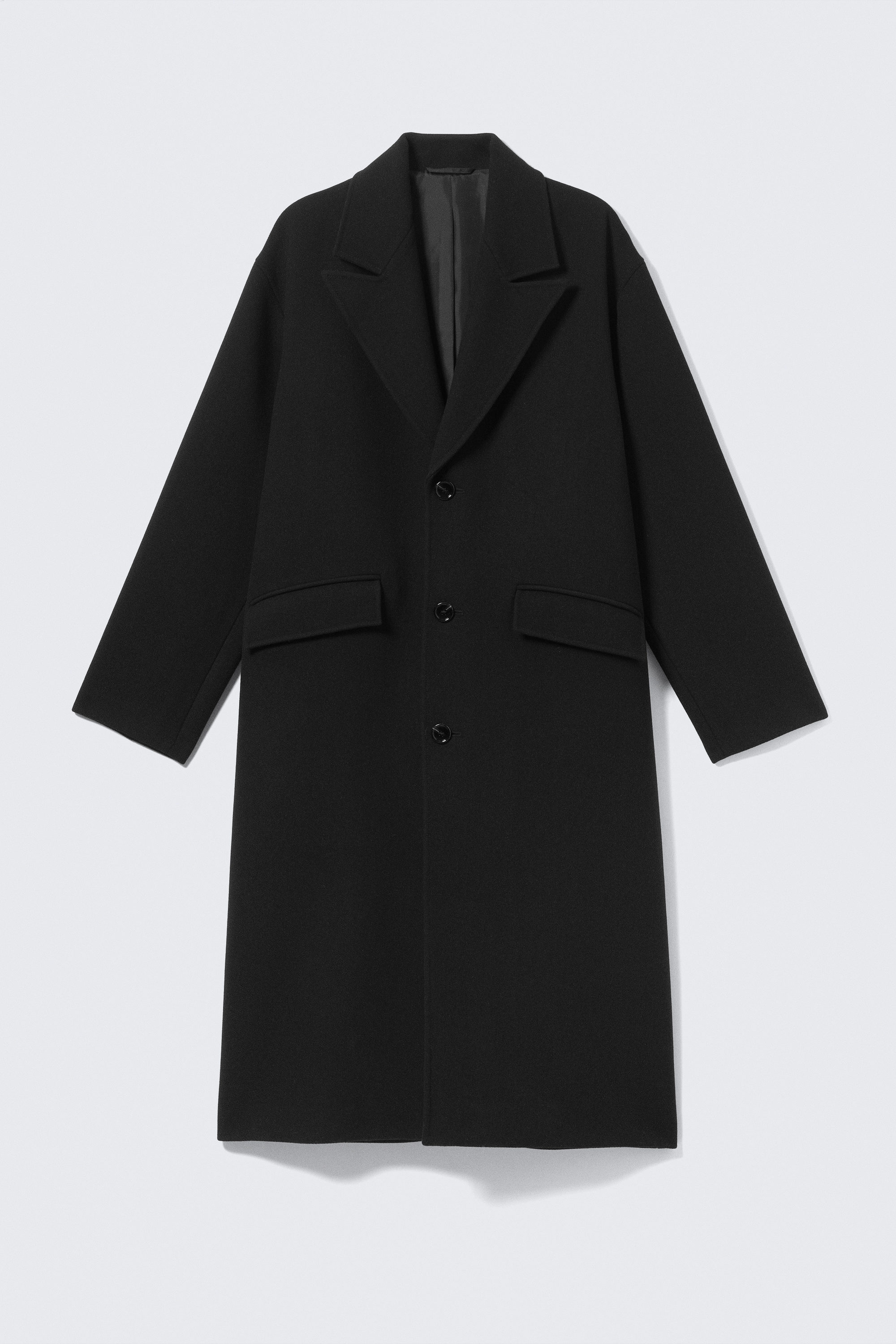OVERSIZED SINGLE-BREASTED WOOL BLEND COAT - XNAUWBI