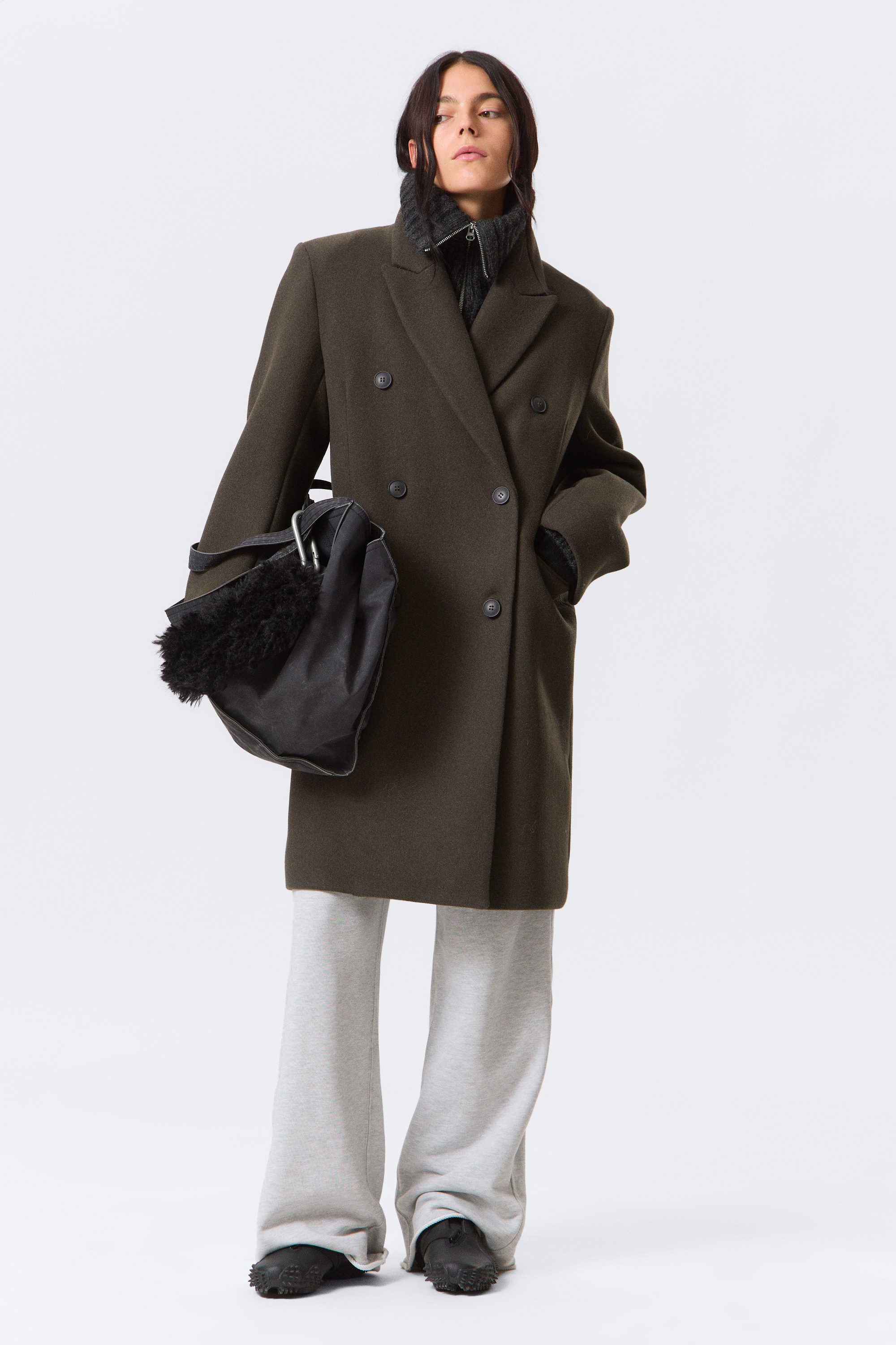 LOGAN KNEE-LENGTH WOOL-BLEND COAT - XNAUWBI