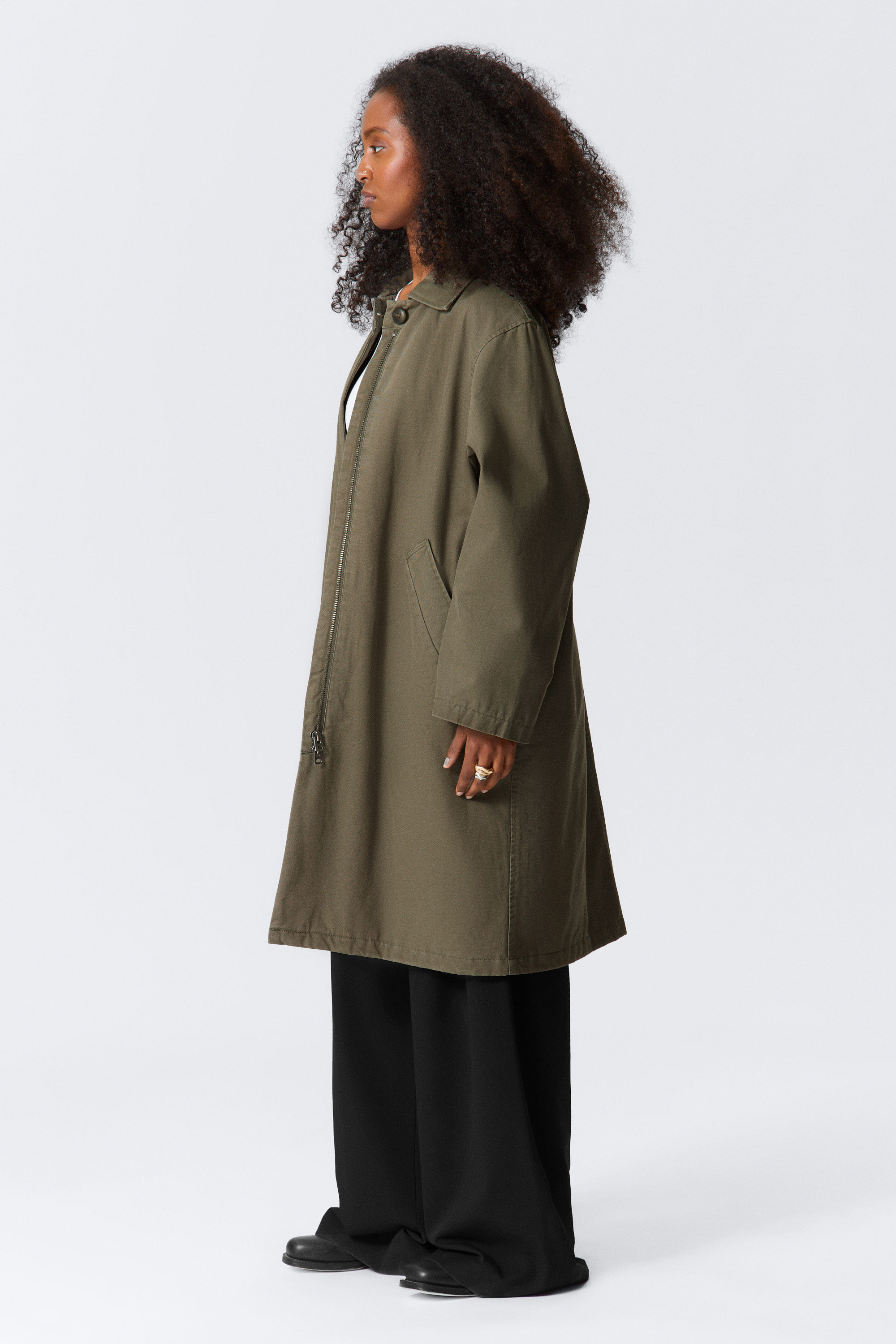 LOOSE FIT CANVAS CAR COAT - XNAUWBI