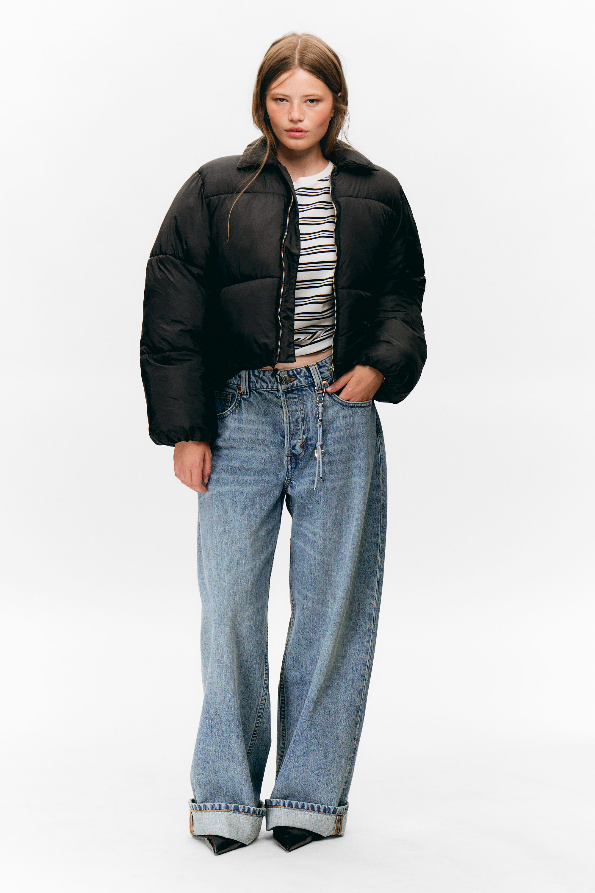 COLLARED PUFFER JACKET - XNAUWBI