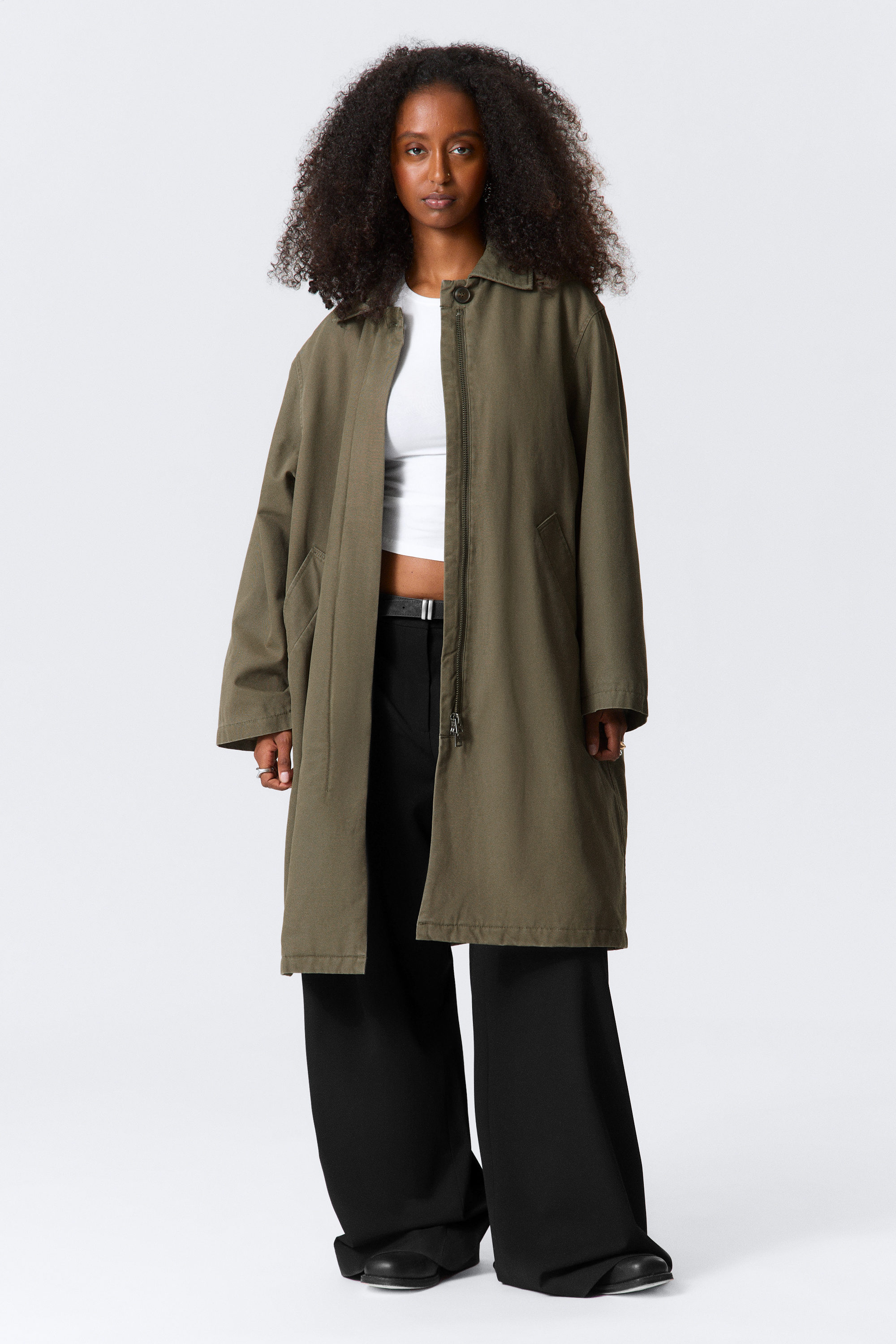 LOOSE FIT CANVAS CAR COAT - XNAUWBI