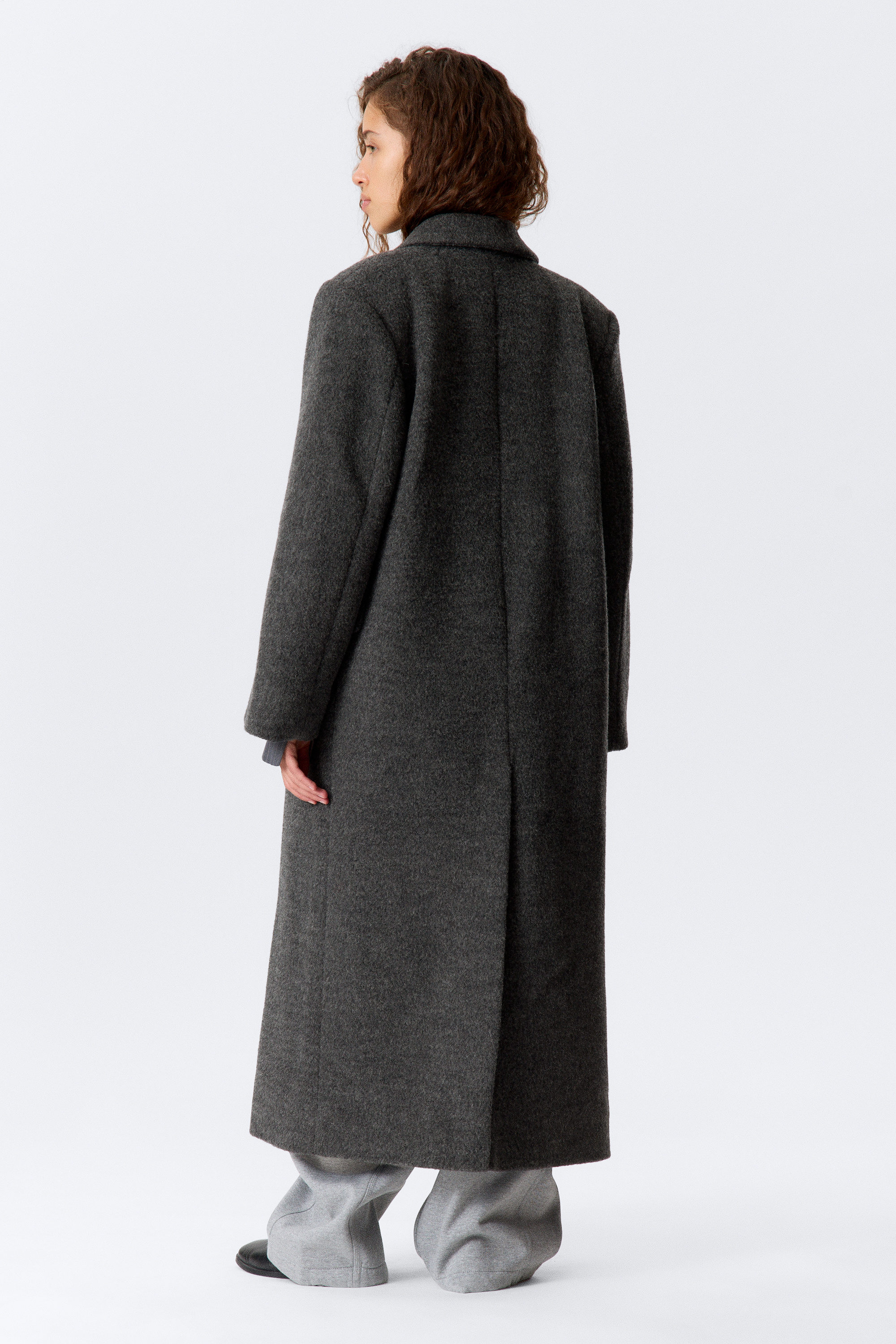 LOGAN HAIRY DOUBLE-BREASTED WOOL-BLEND COAT - XNAUWBI