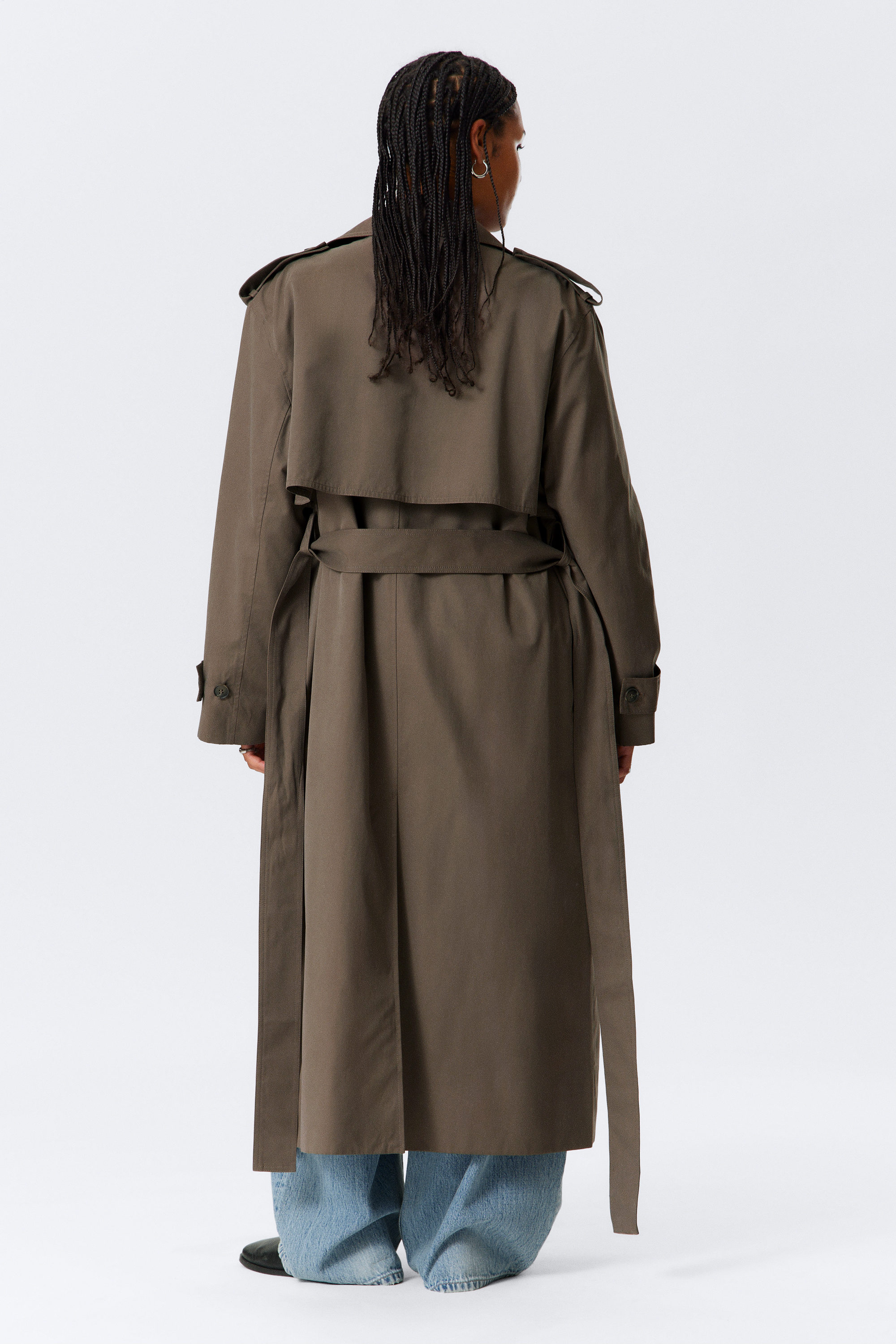 OVERSIZED DOUBLE-BREASTED CANVAS TRENCH COAT - XNAUWBI
