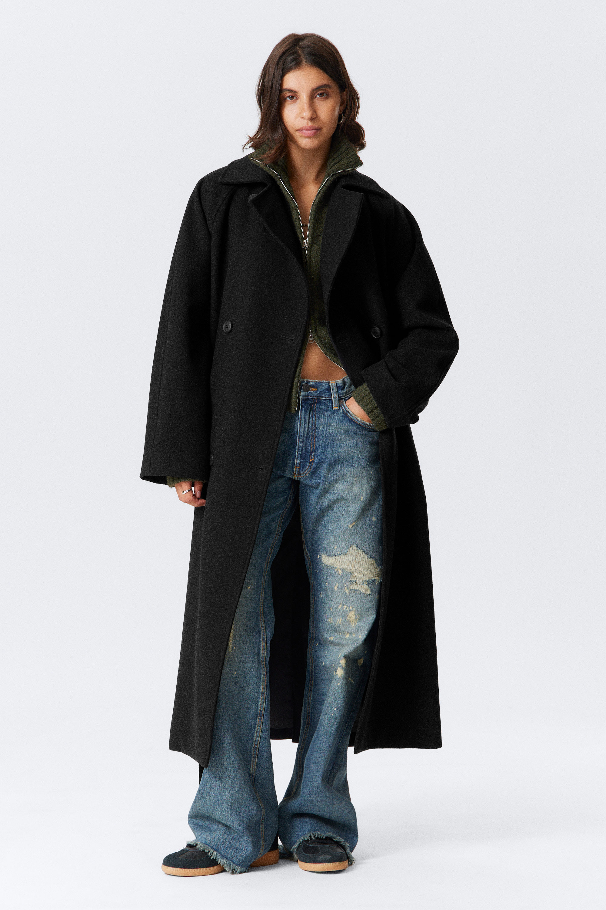 KIA OVERSIZED WOOL-BLEND DOUBLE-BREASTED COAT - XNAUWBI