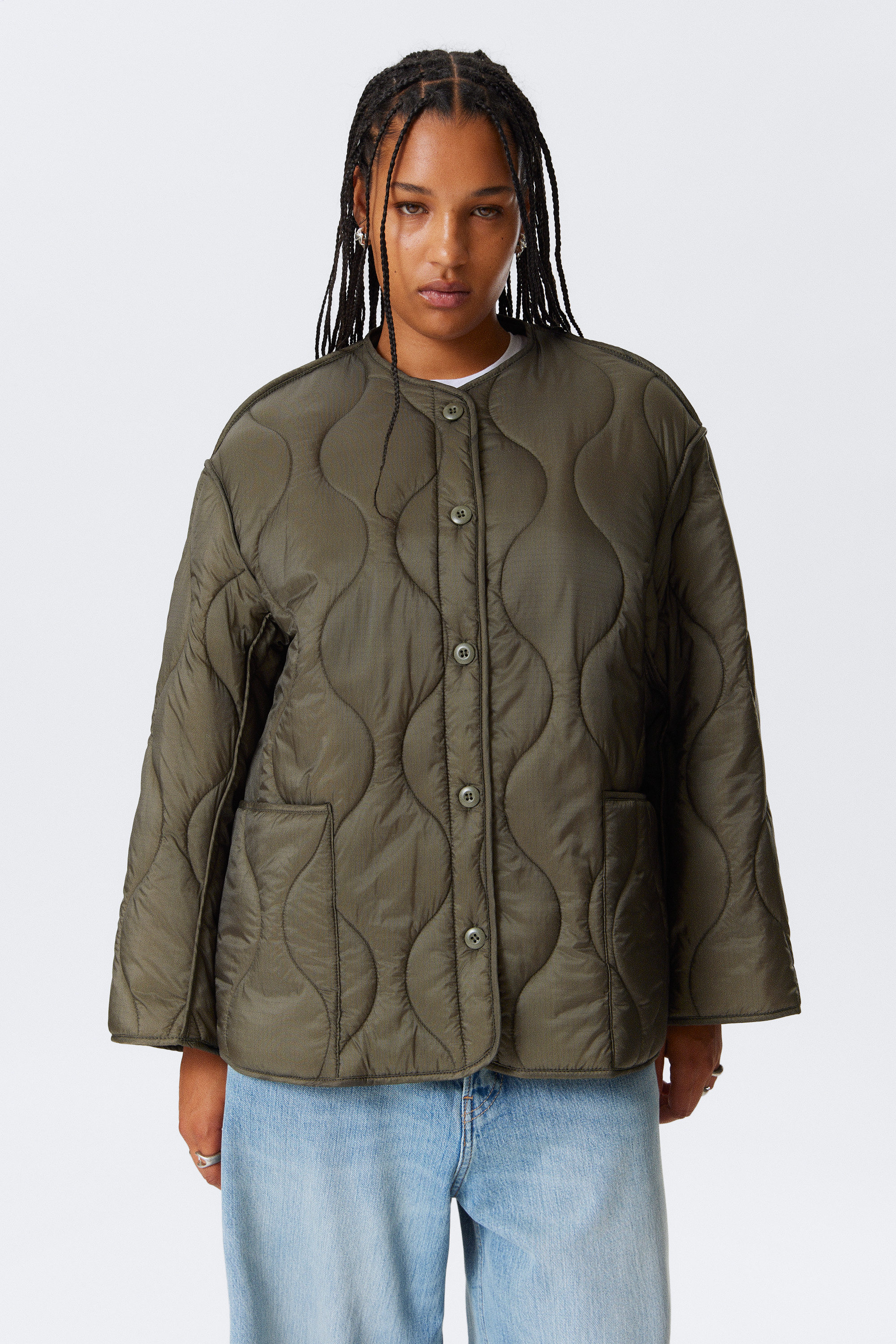 OVERSIZED QUILTED LINER JACKET - XNAUWBI