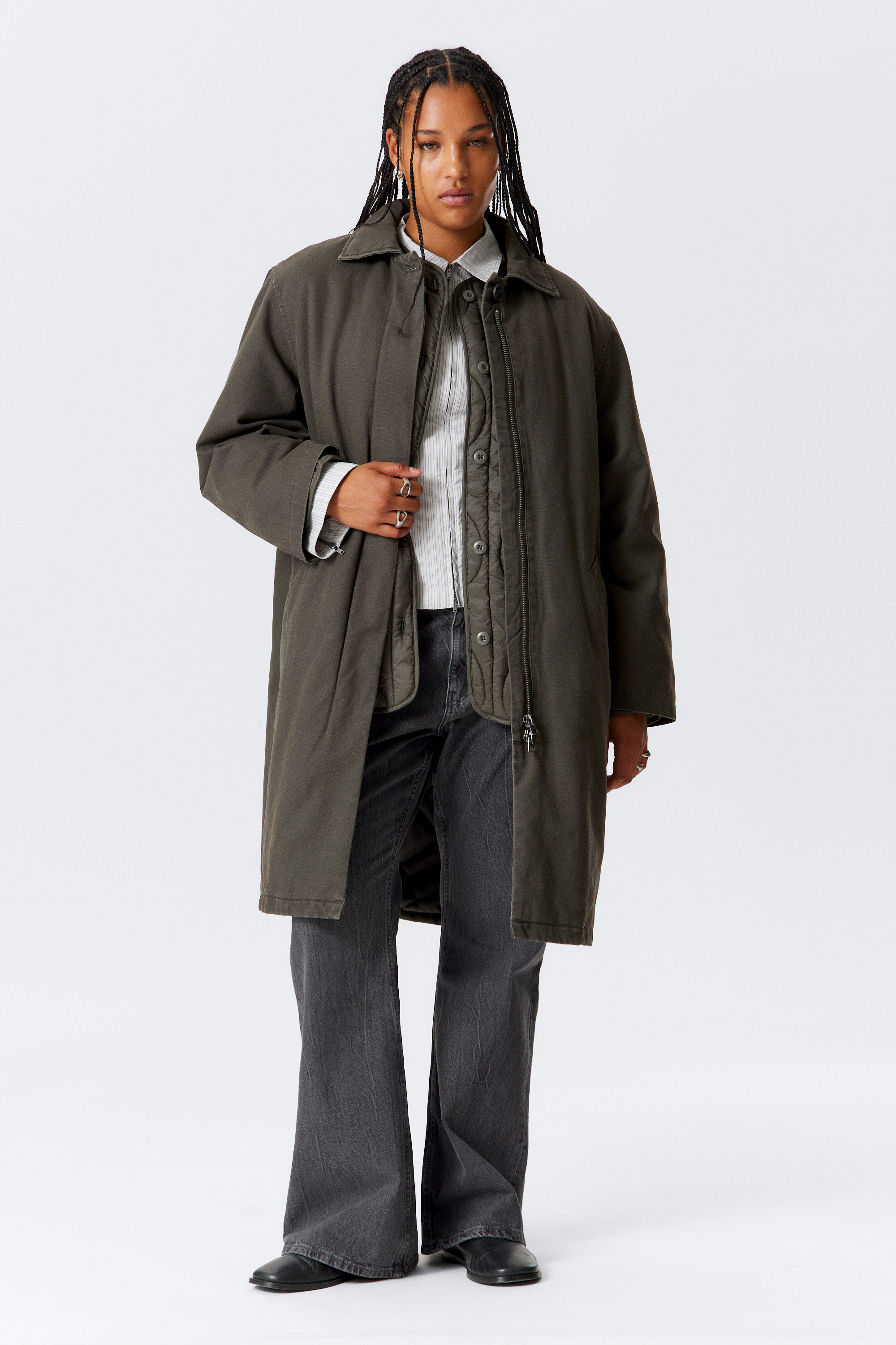 LOOSE FIT CANVAS CAR COAT - XNAUWBI