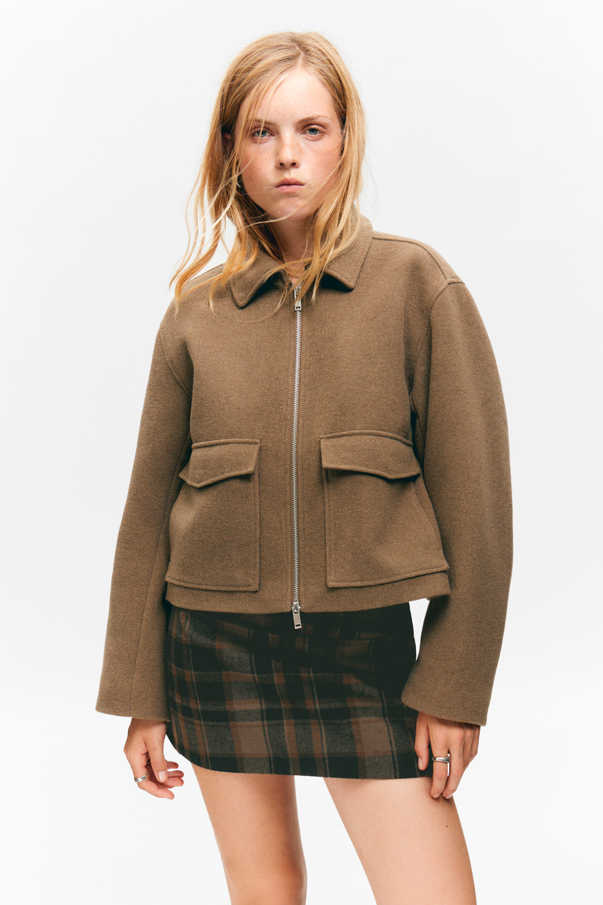 CROPPED BOXY ZIP JACKET - XNAUWBI