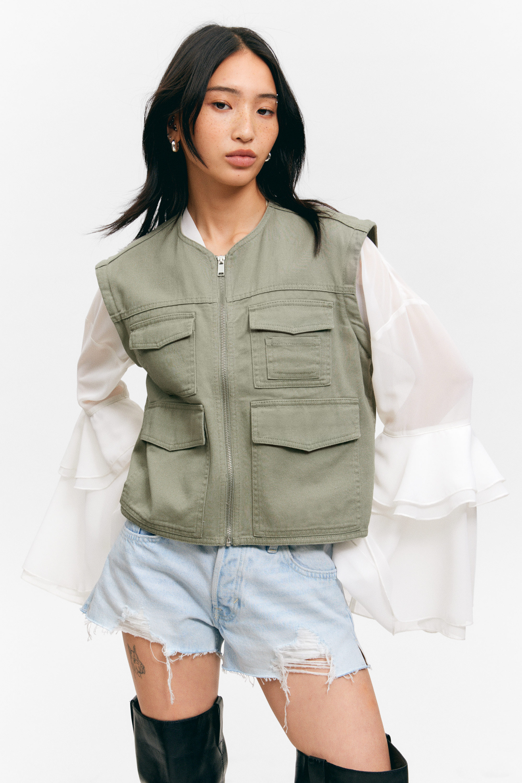 DETACHABLE SLEEVE COTTON JACKET - XNAUWBI