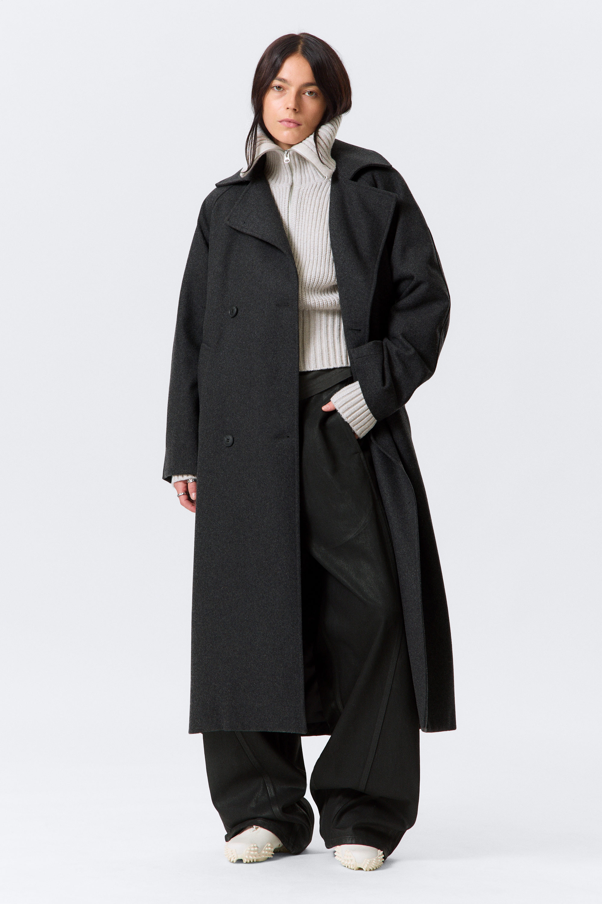 KIA OVERSIZED WOOL-BLEND DOUBLE-BREASTED COAT - XNAUWBI