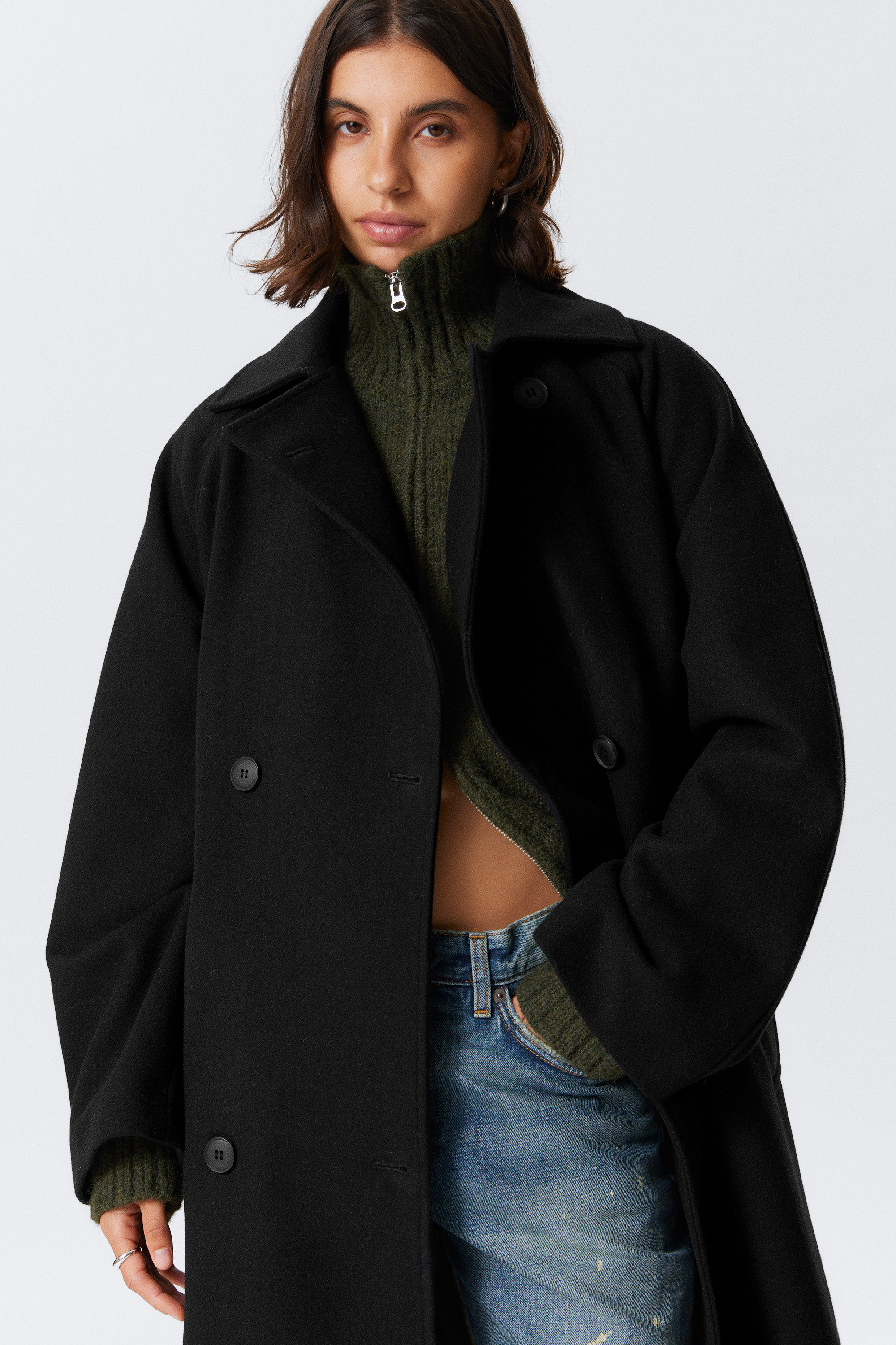 KIA OVERSIZED WOOL-BLEND DOUBLE-BREASTED COAT - XNAUWBI