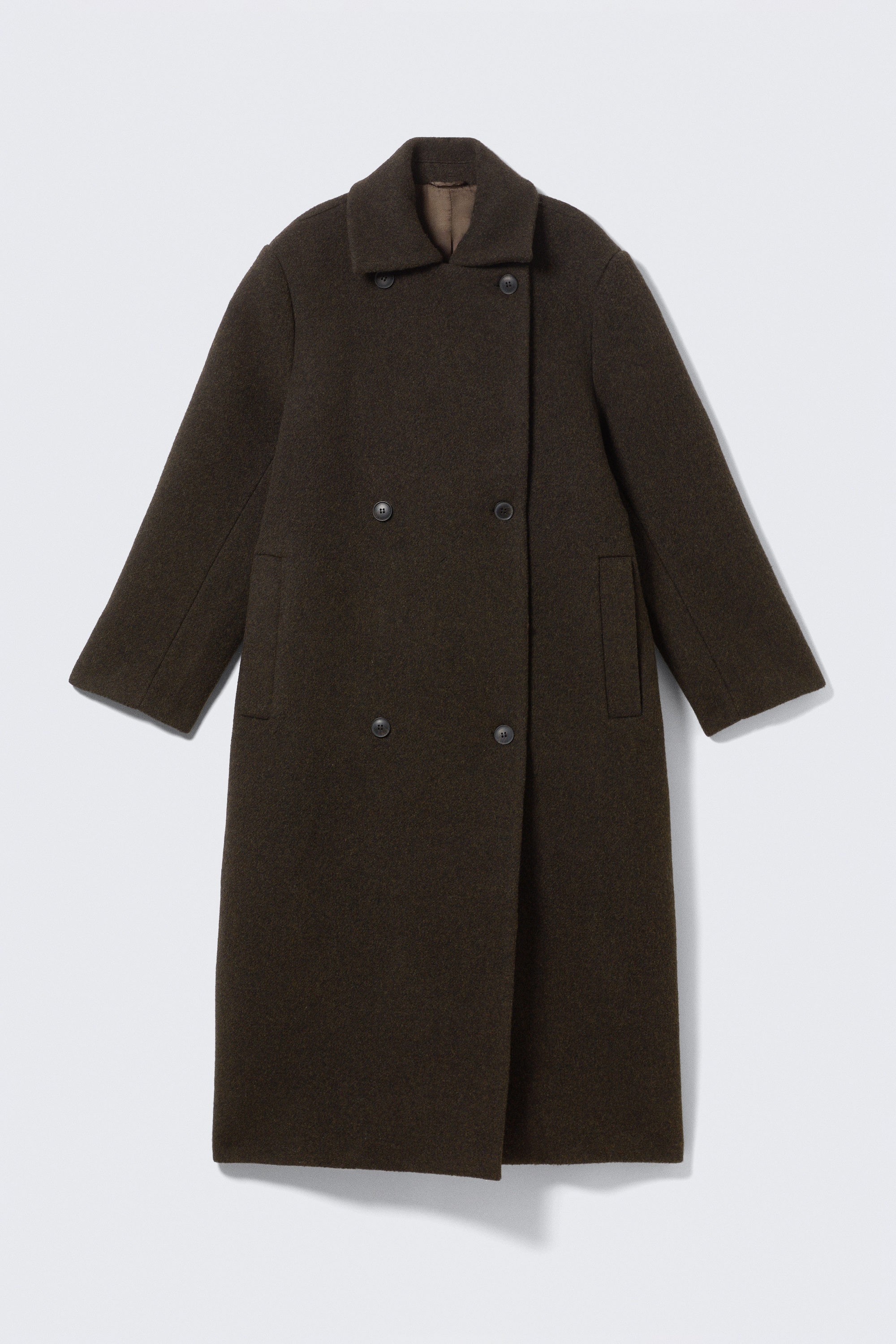 OVERSIZED DOUBLE-BREASTED WOOL BLEND COAT - XNAUWBI