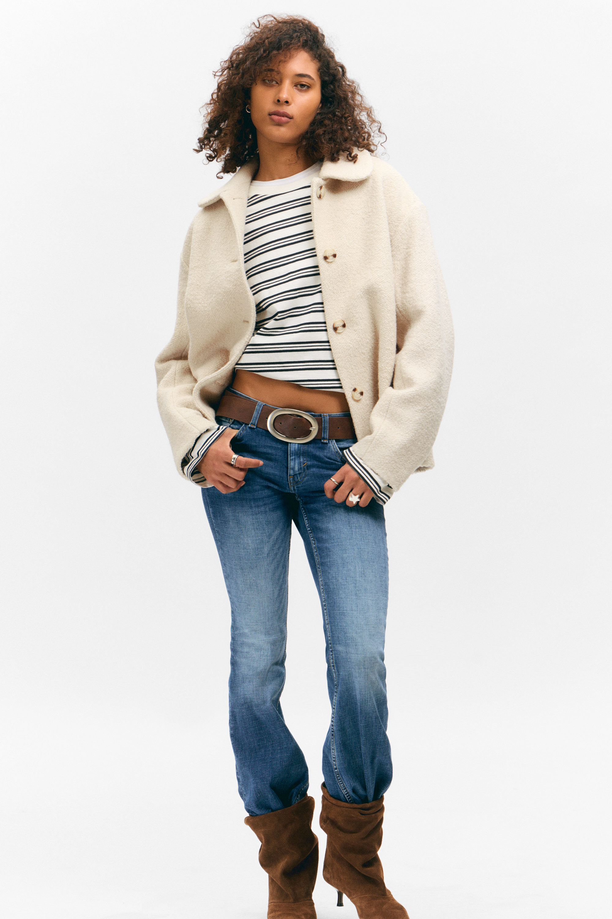 BOXY BUTTON-UP WOOL-BLEND JACKET - XNAUWBI