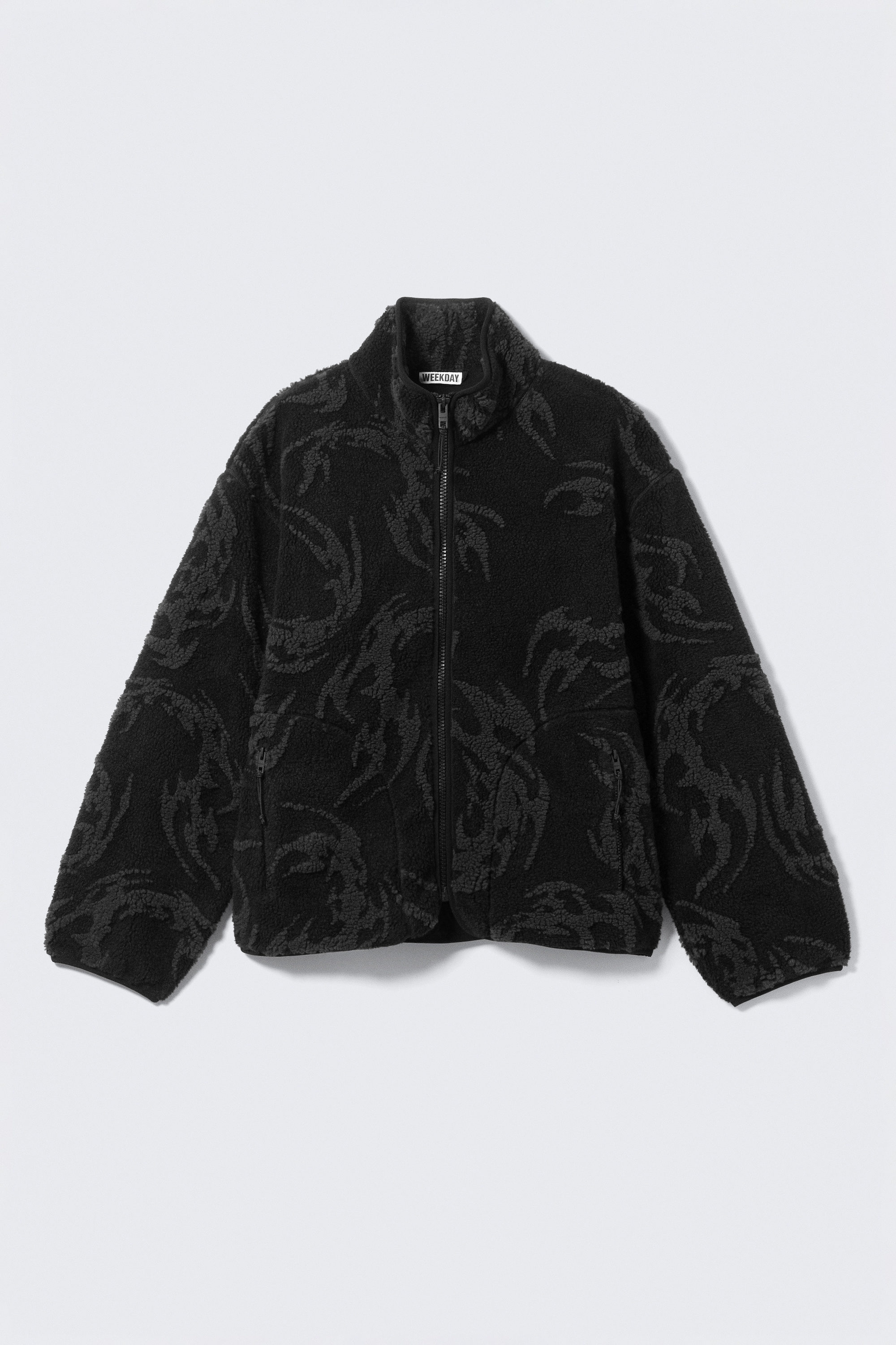 JACQUARD PATTERN PILE ZIP JACKET - XNAUWBI