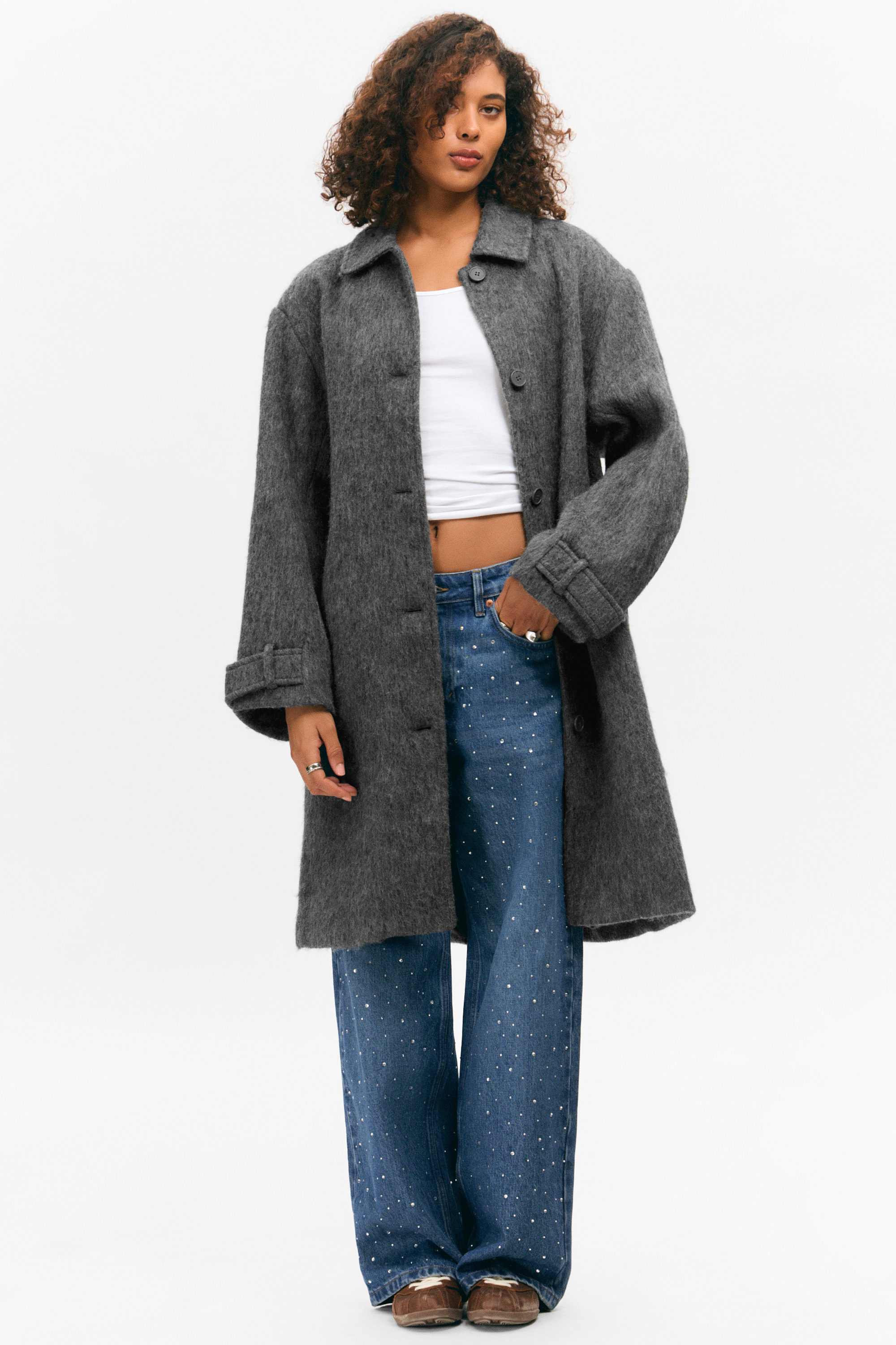 KNEE-LENGTH SINGLE-BREASTED COAT - XNAUWBI