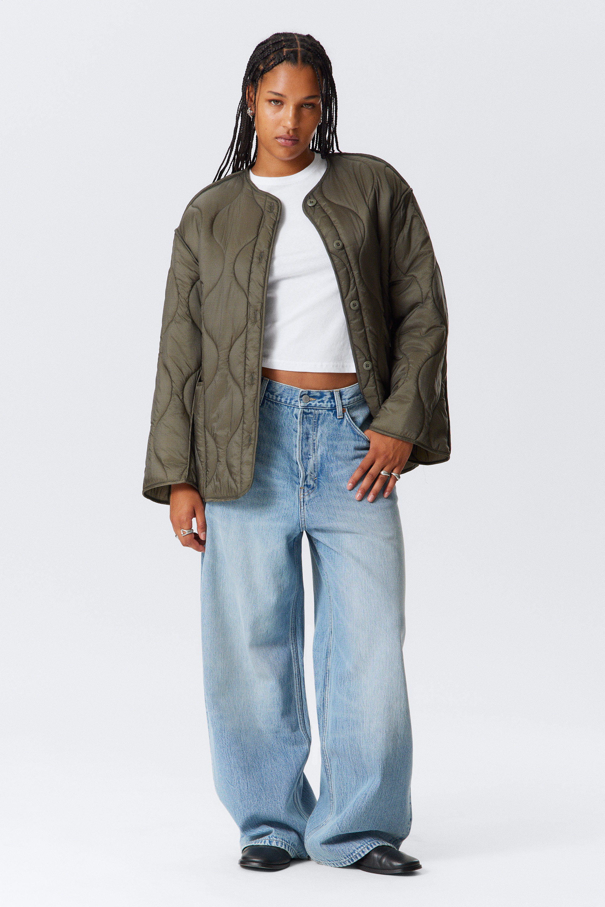 OVERSIZED QUILTED LINER JACKET - XNAUWBI