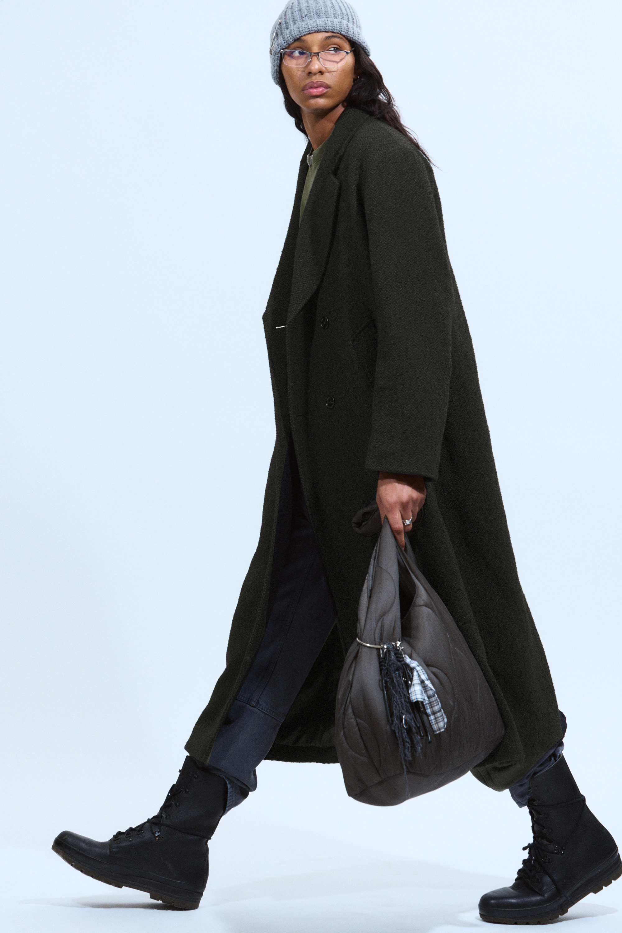 OVERSIZED DOUBLE-BREASTED WOOL-BLEND COAT - XNAUWBI