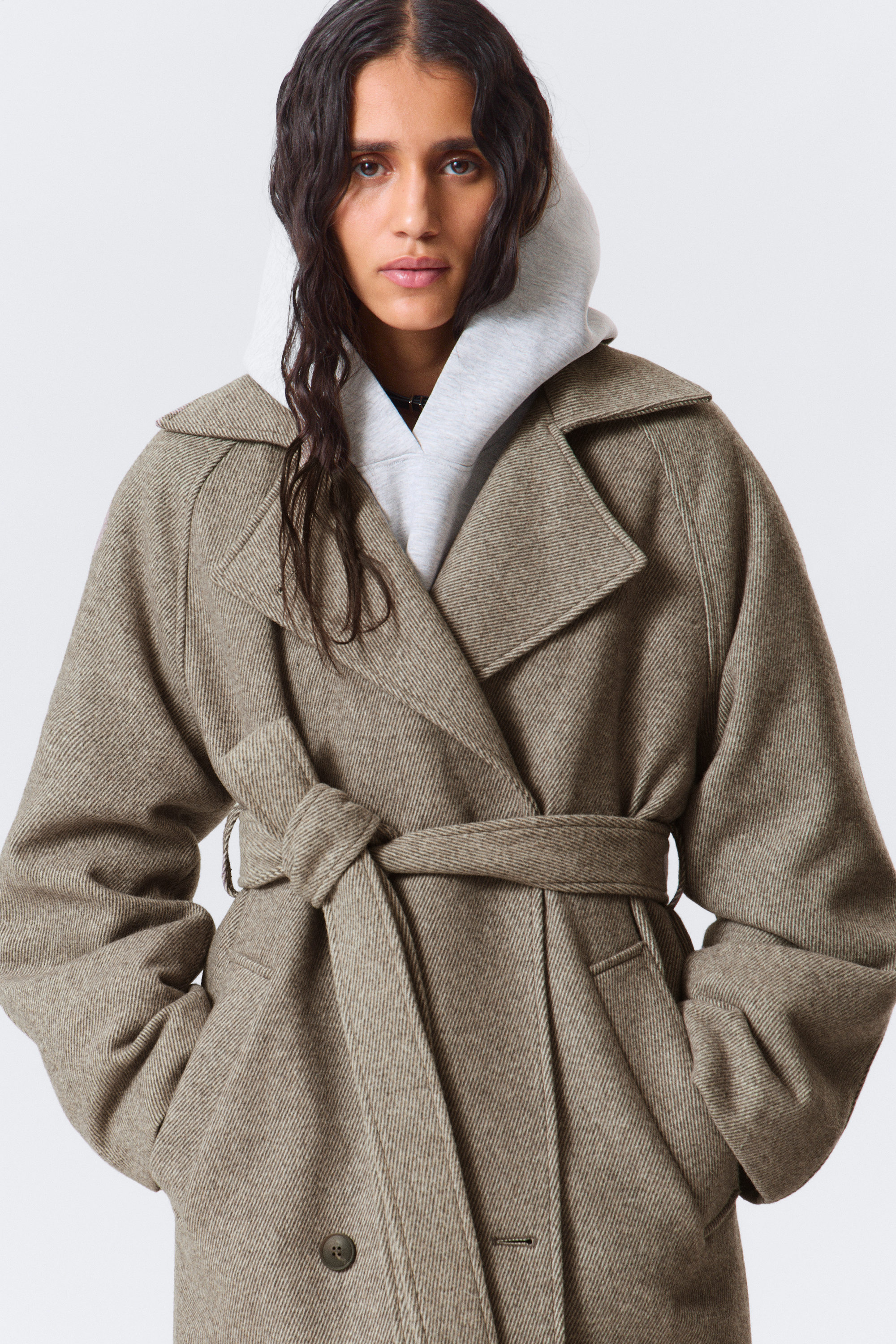 KIA OVERSIZED WOOL-BLEND DOUBLE-BREASTED COAT - XNAUWBI
