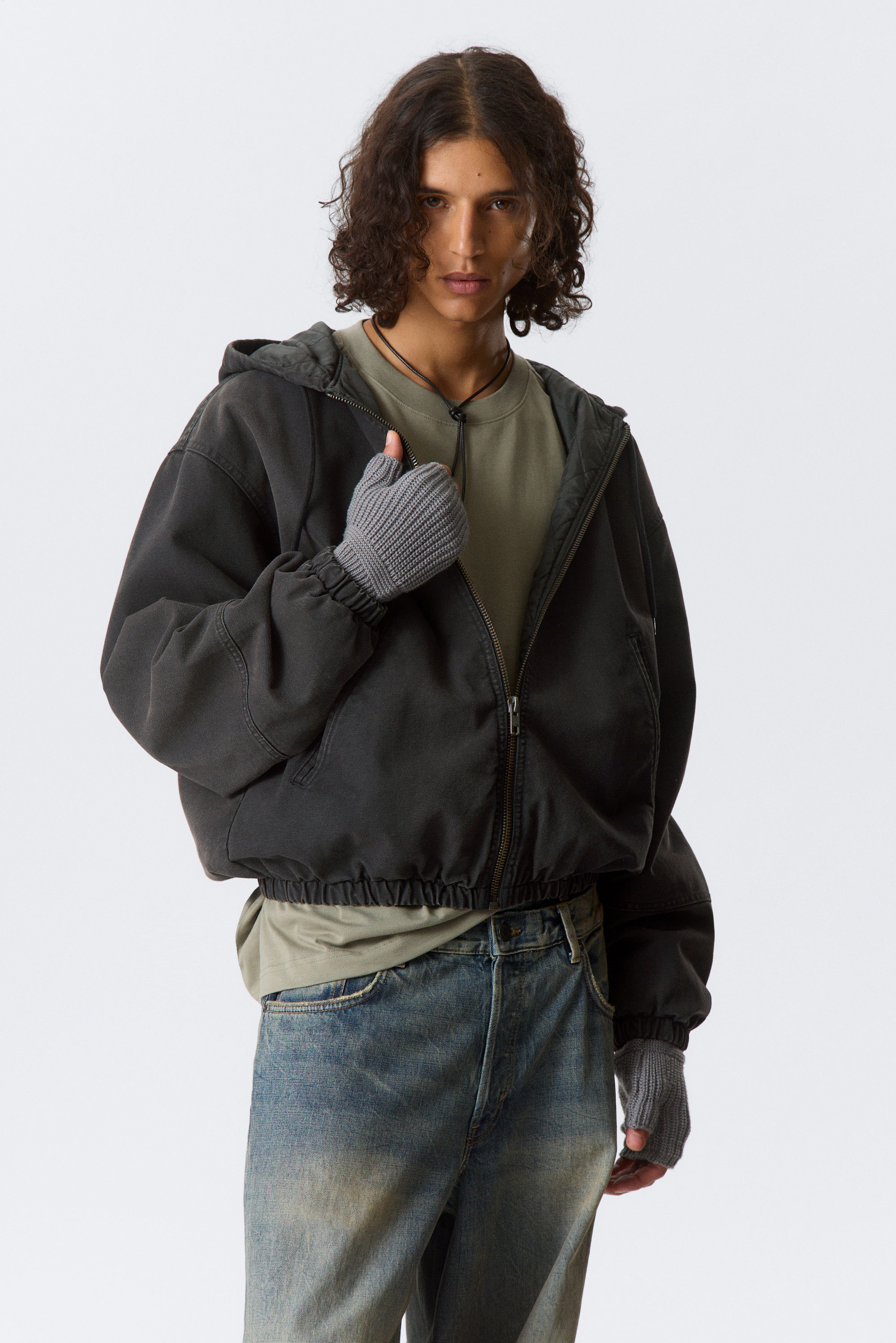 RELAXED HOODED BOMBER JACKET - XNAUWBI