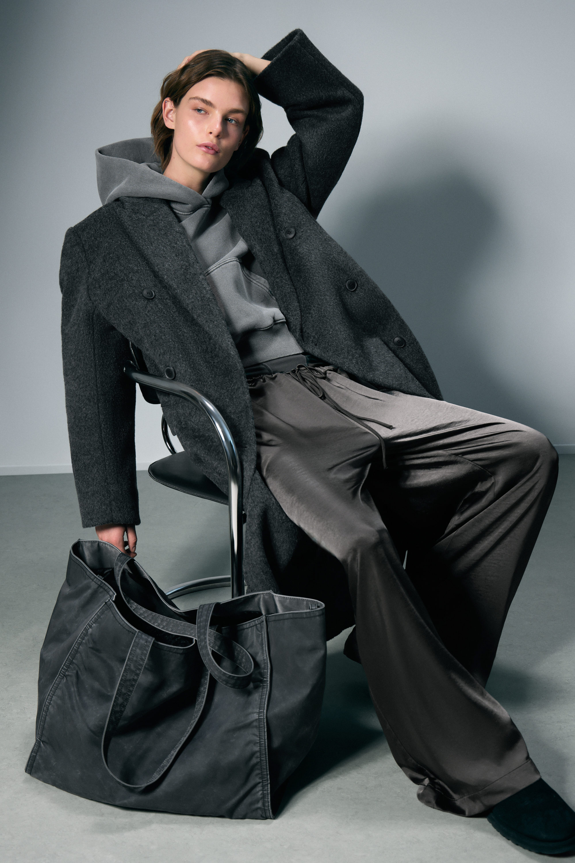 LOGAN HAIRY DOUBLE-BREASTED WOOL-BLEND COAT - XNAUWBI