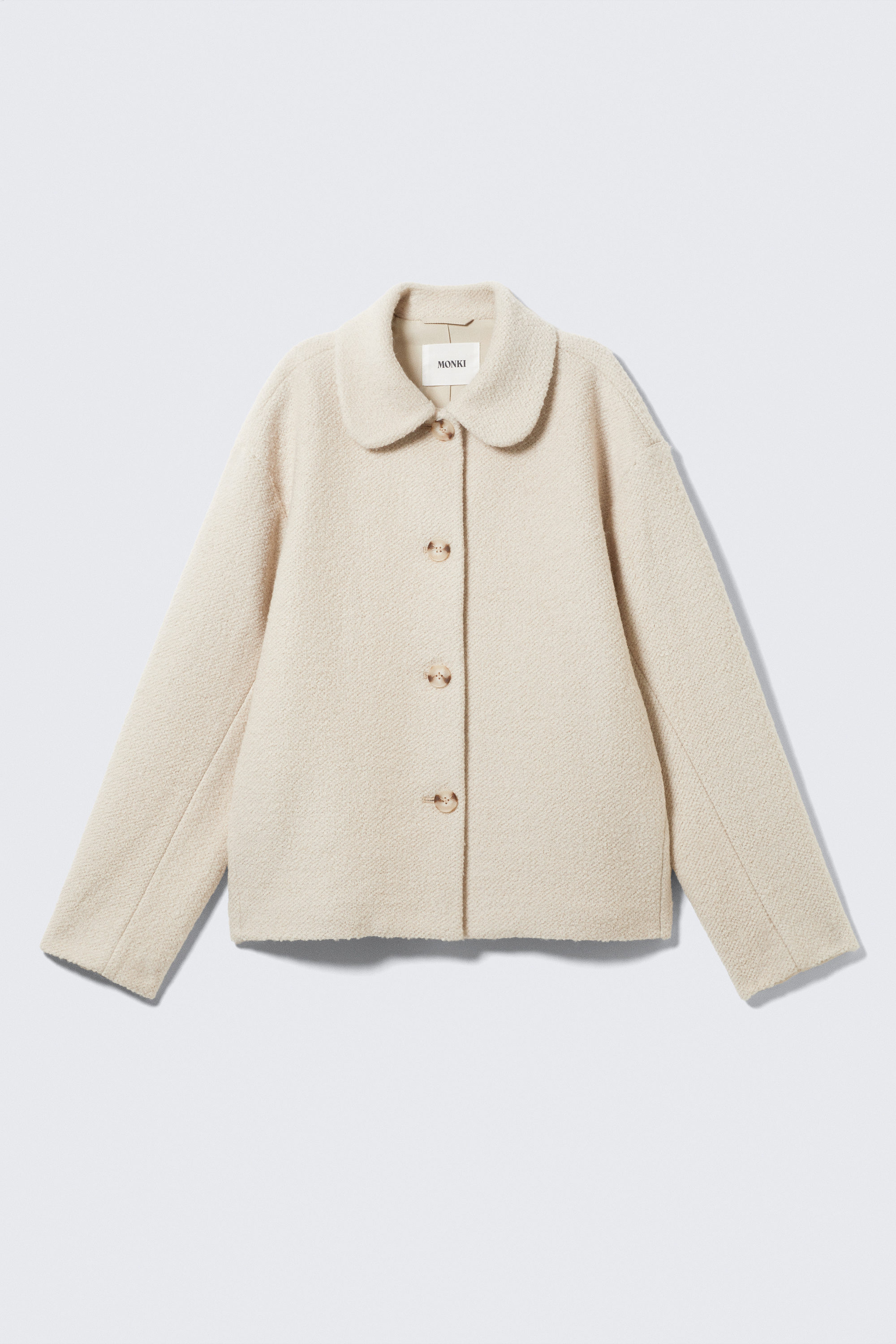 BOXY BUTTON-UP WOOL-BLEND JACKET - XNAUWBI