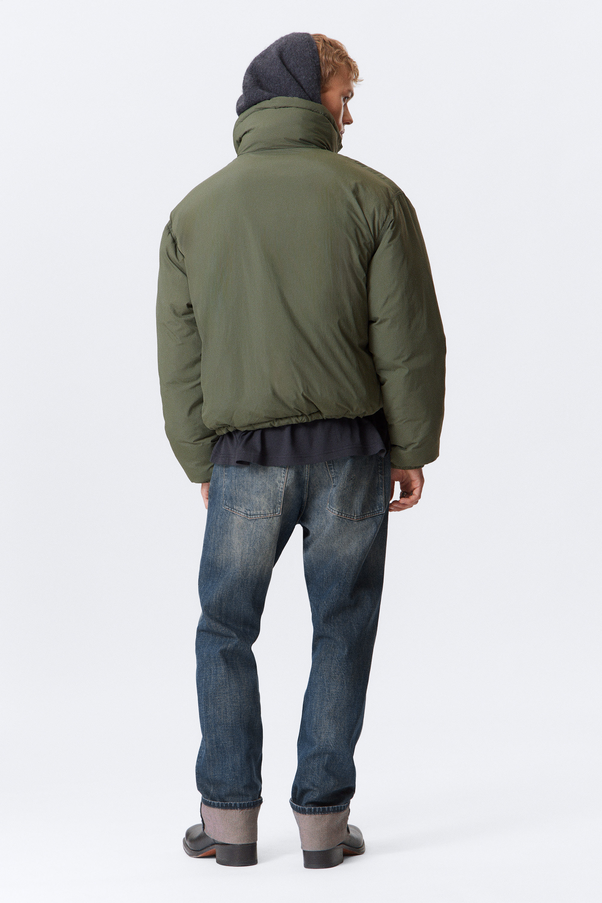 DRAWSTRING NYLON PUFFER JACKET - XNAUWBI