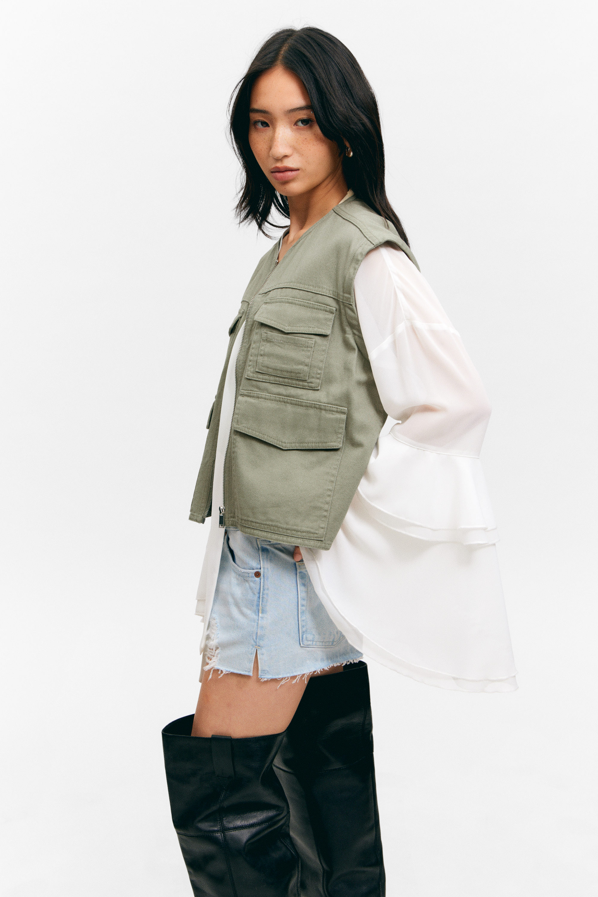 DETACHABLE SLEEVE COTTON JACKET - XNAUWBI