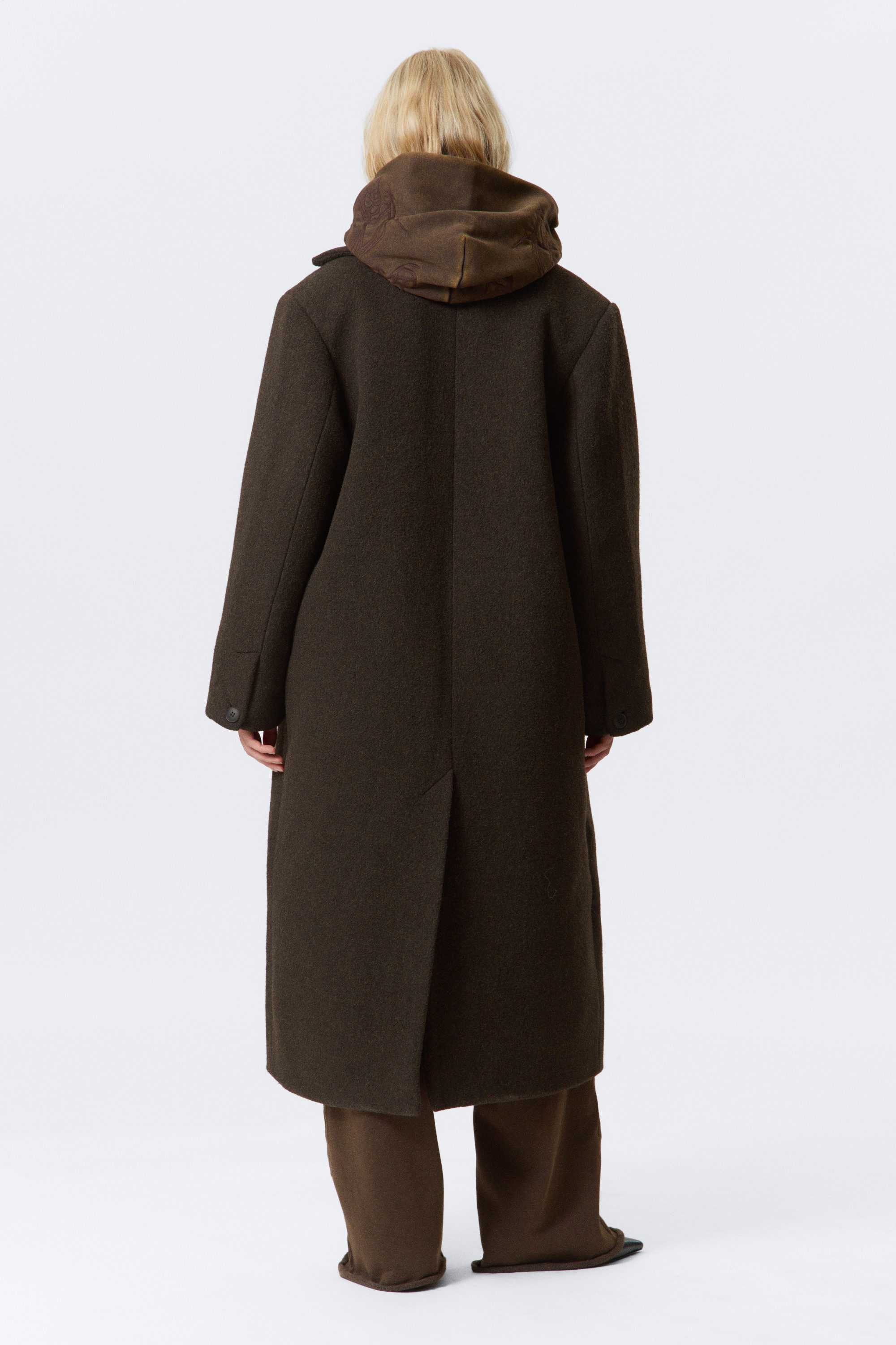 OVERSIZED DOUBLE-BREASTED WOOL BLEND COAT - XNAUWBI