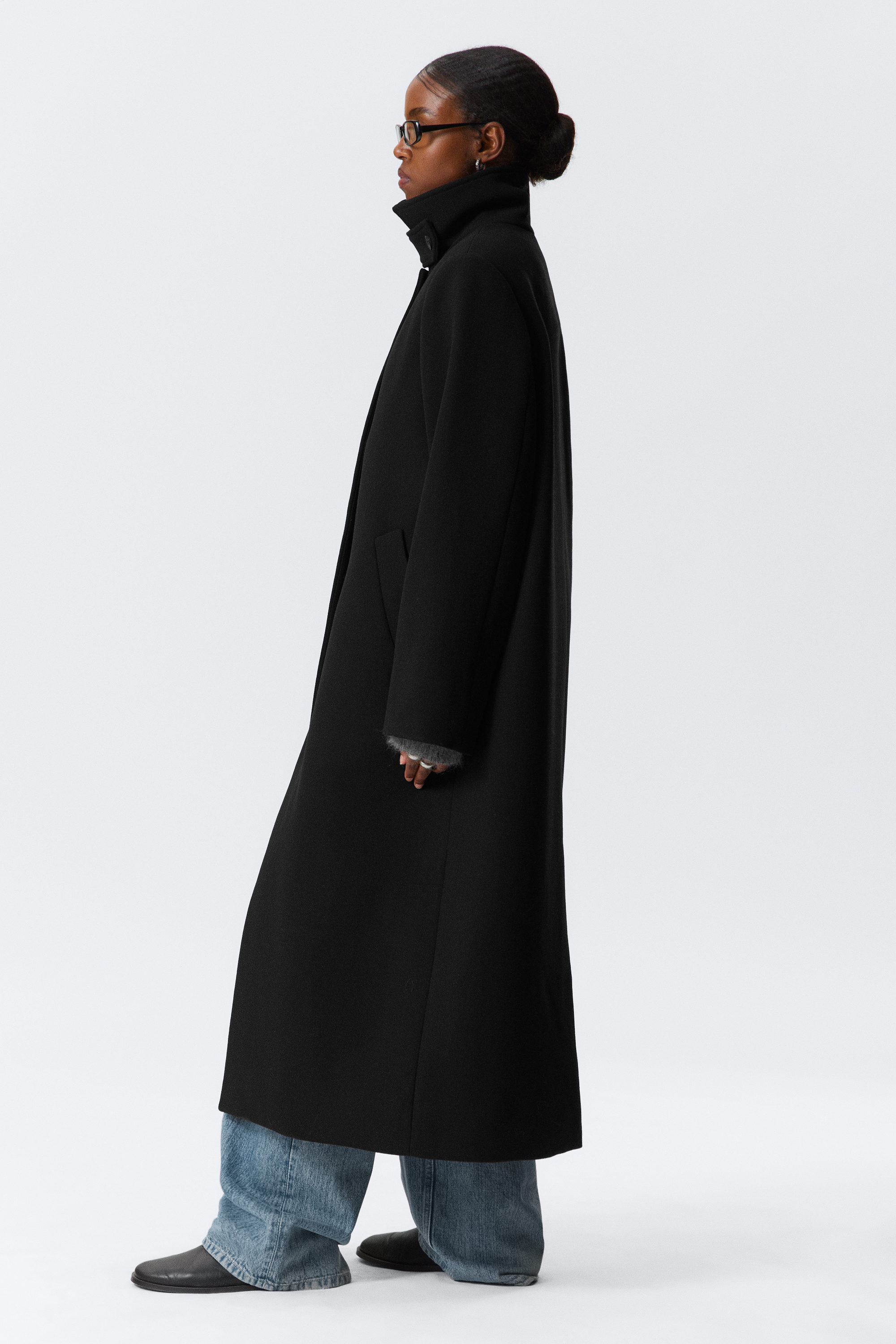 LONG OVERSIZED WOOL-BLEND COAT - XNAUWBI