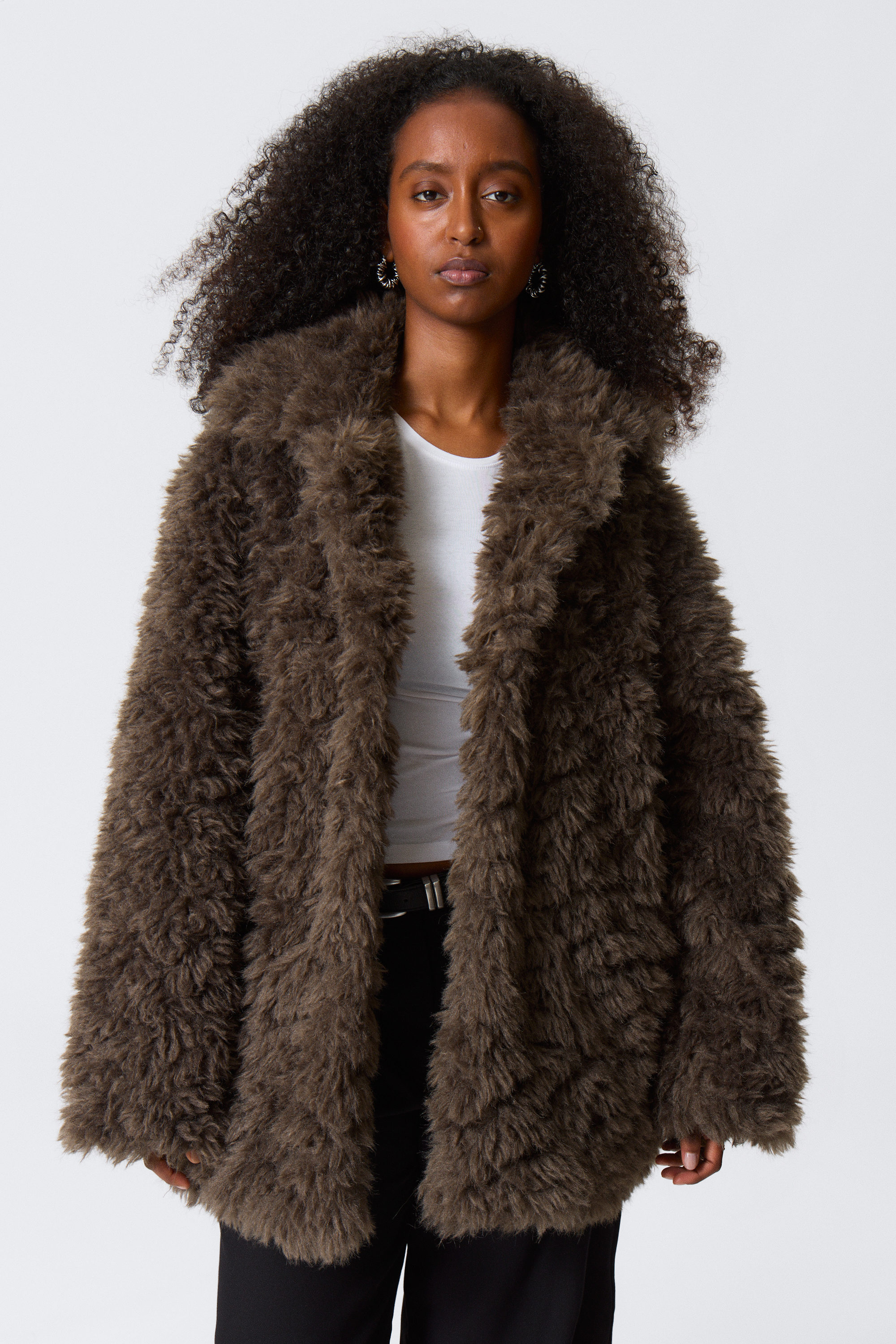 LOOSE FIT FAUX FUR JACKET - XNAUWBI