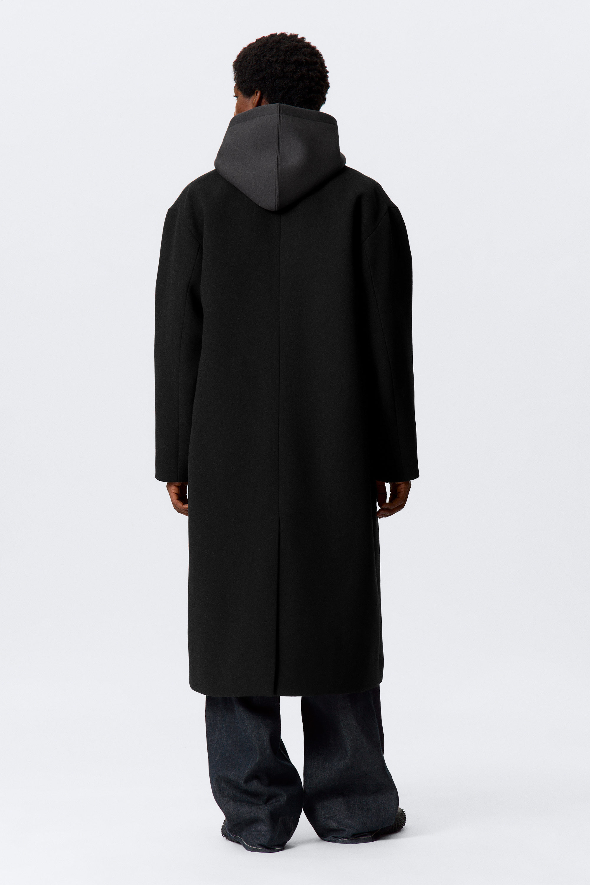 OVERSIZED SINGLE-BREASTED WOOL BLEND COAT - XNAUWBI