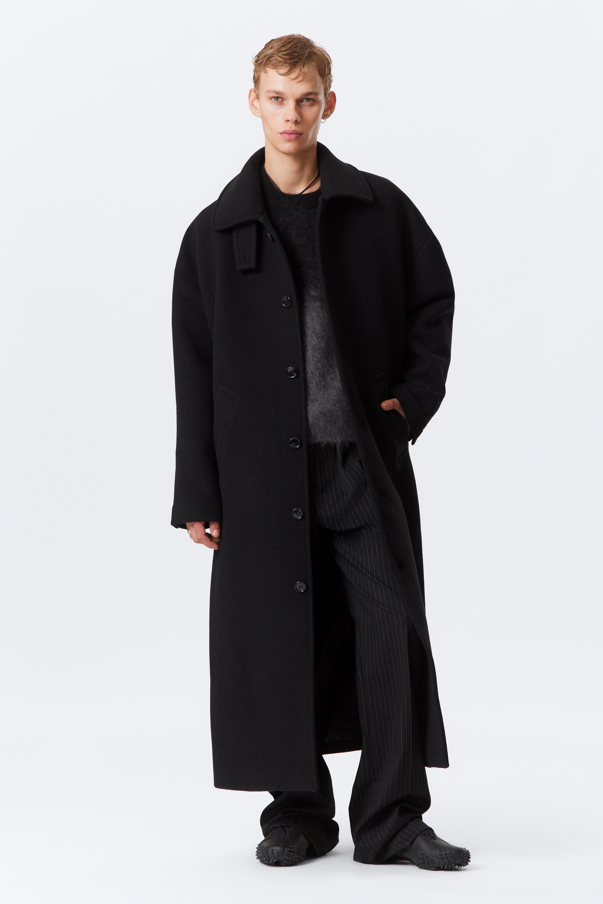 LONG OVERSIZED WOOL-BLEND COAT - XNAUWBI