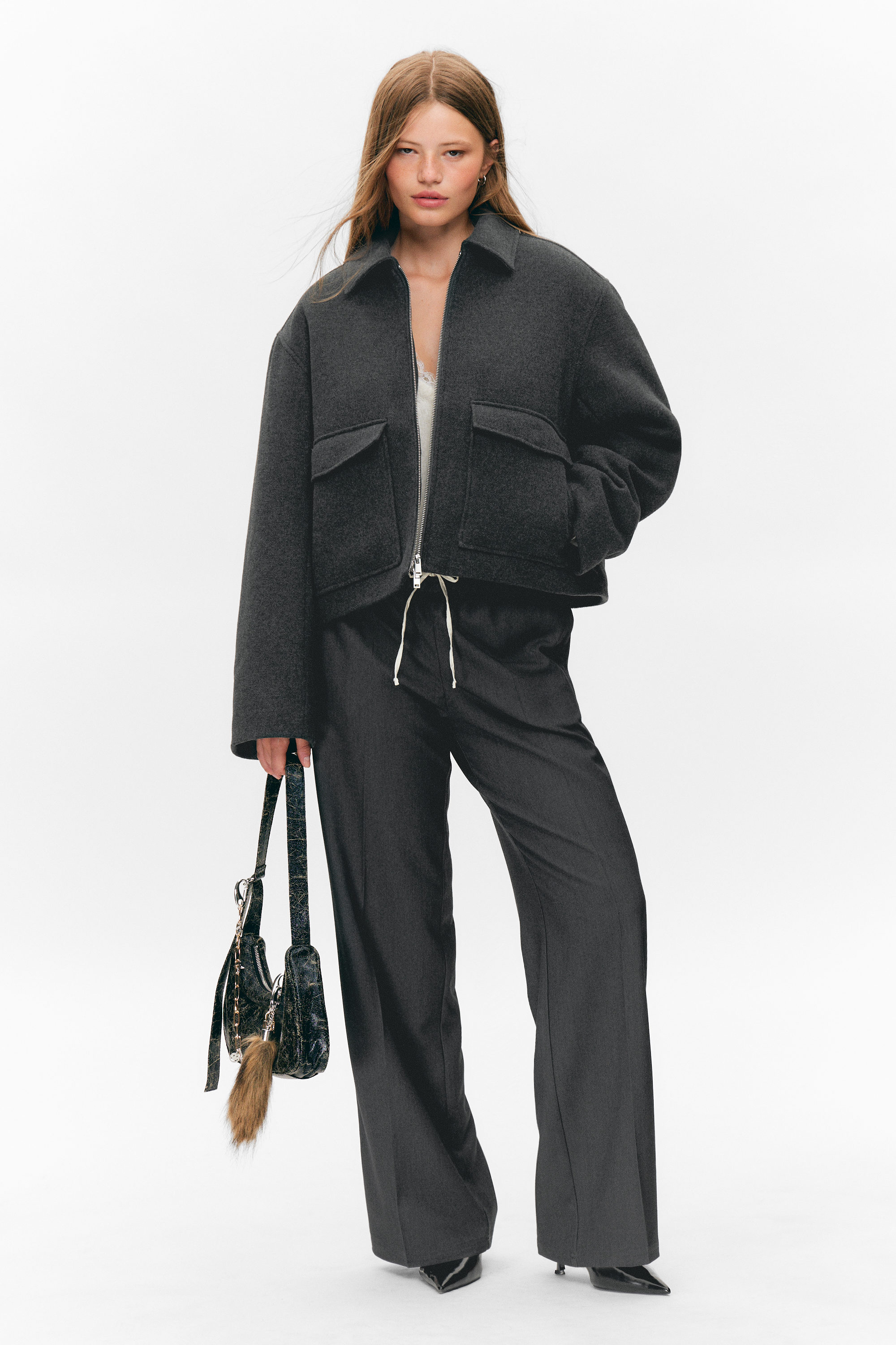 CROPPED BOXY ZIP JACKET - XNAUWBI