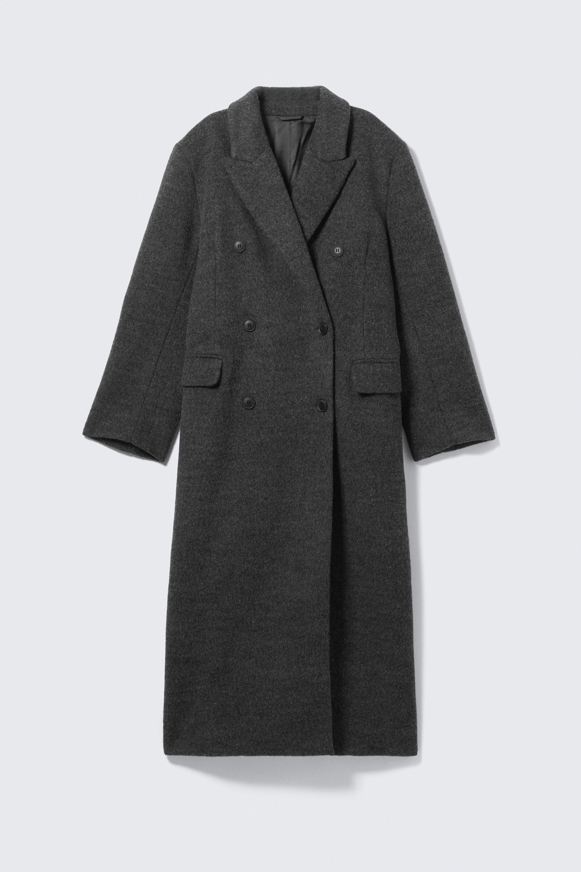 LOGAN HAIRY DOUBLE-BREASTED WOOL-BLEND COAT - XNAUWBI
