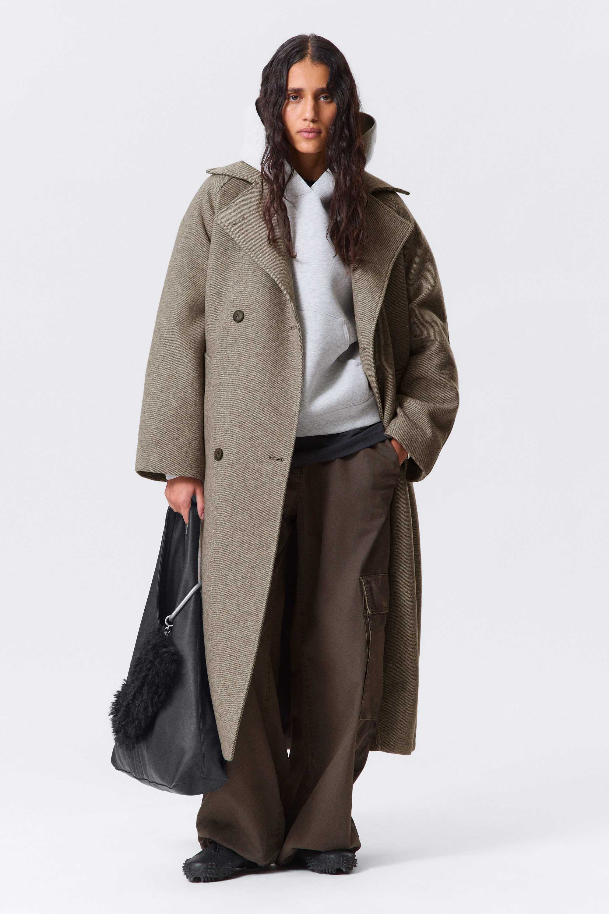 KIA OVERSIZED WOOL-BLEND DOUBLE-BREASTED COAT - XNAUWBI