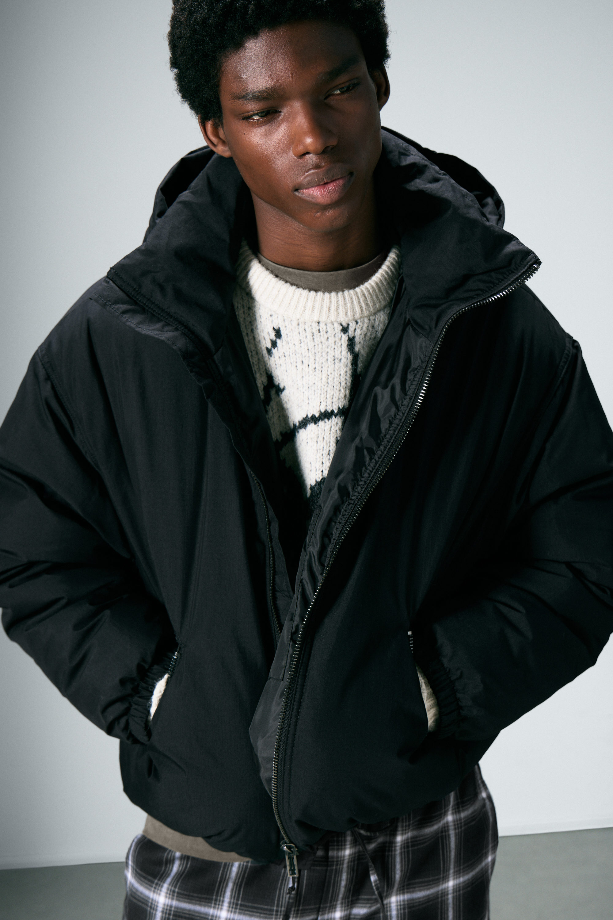 PADDED HOODED PUFFER JACKET - XNAUWBI