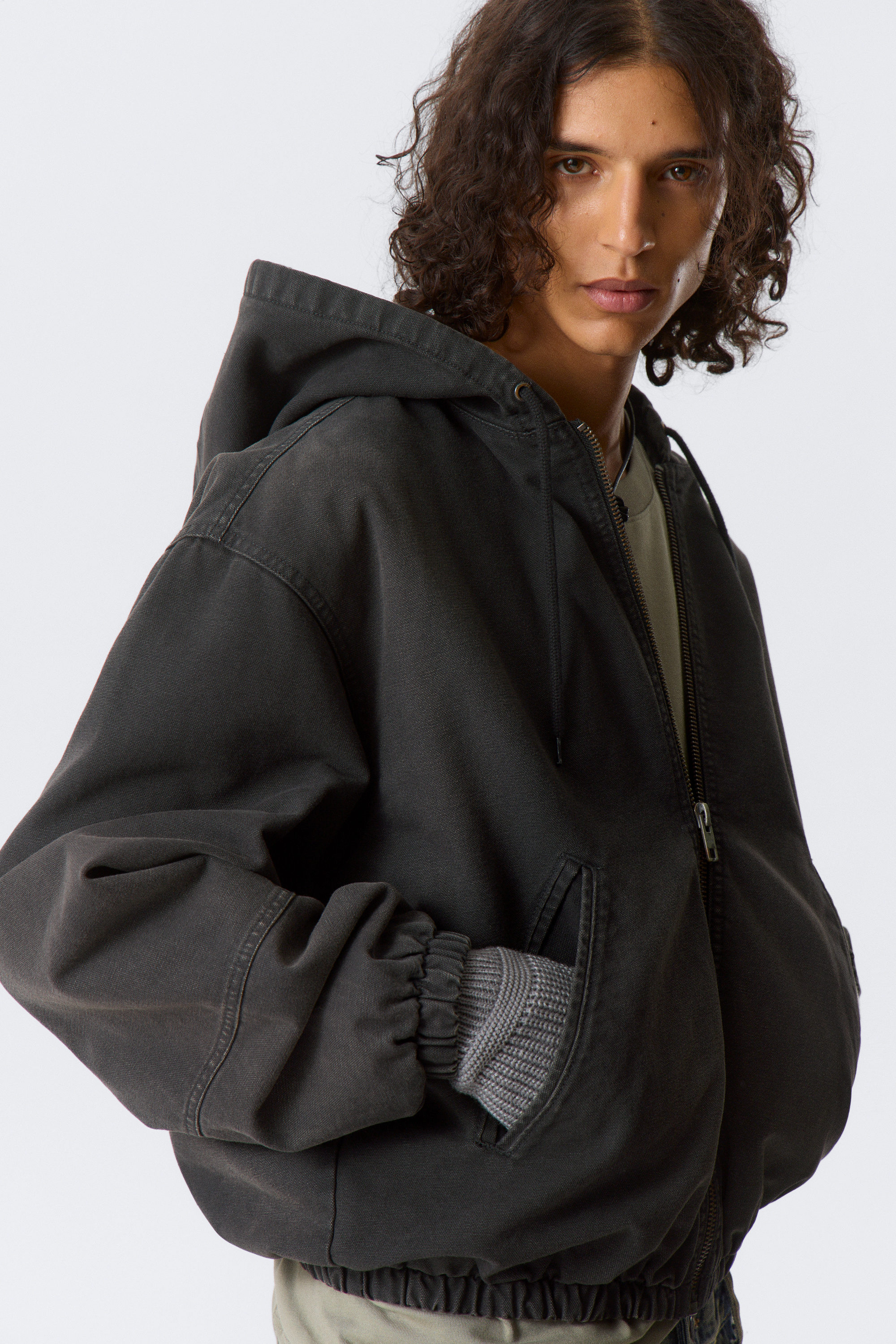 RELAXED HOODED BOMBER JACKET - XNAUWBI