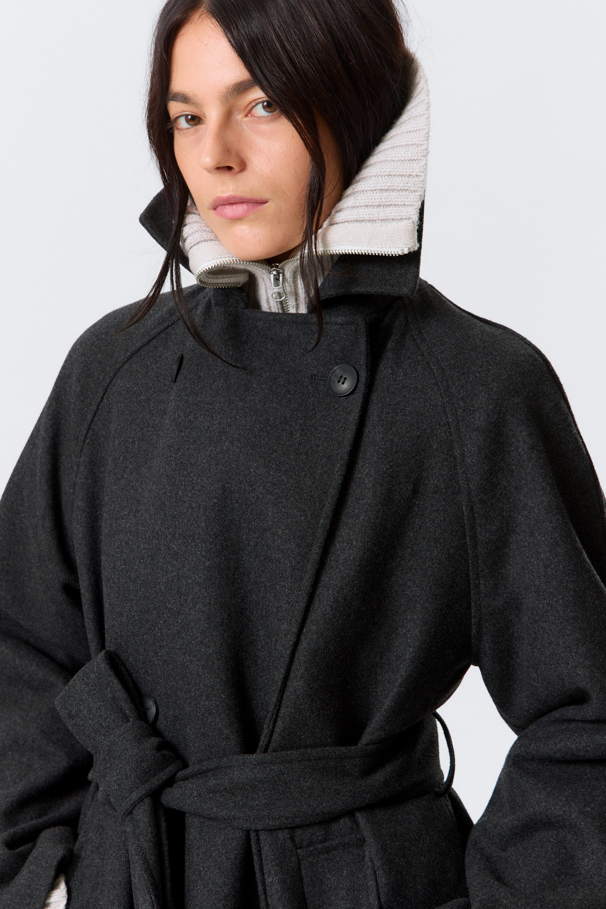 KIA OVERSIZED WOOL-BLEND DOUBLE-BREASTED COAT - XNAUWBI