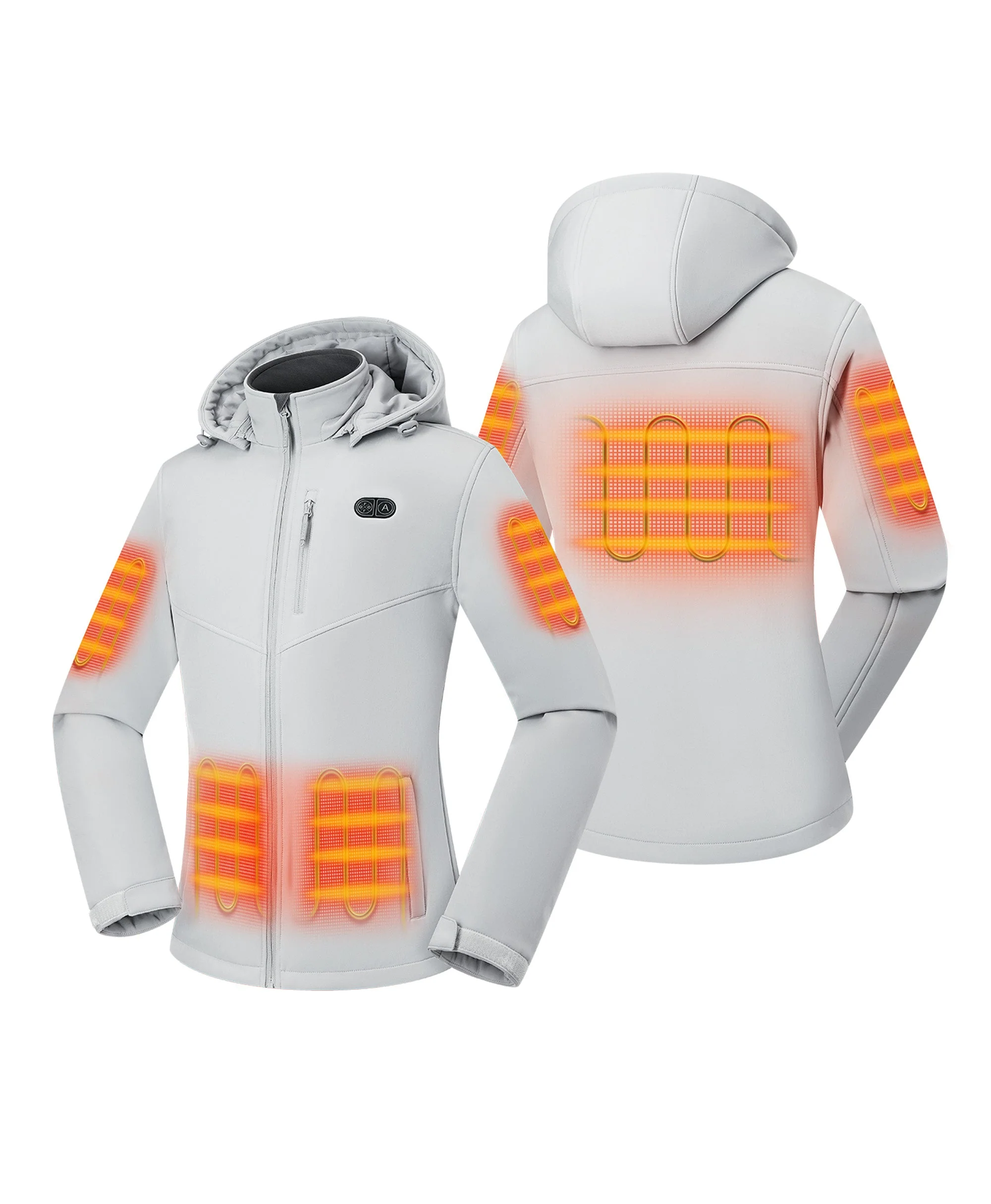 Women's Heated Dual Control Jacket with 5 Heating Zones (Pocket Heating) - XNAUWBI
